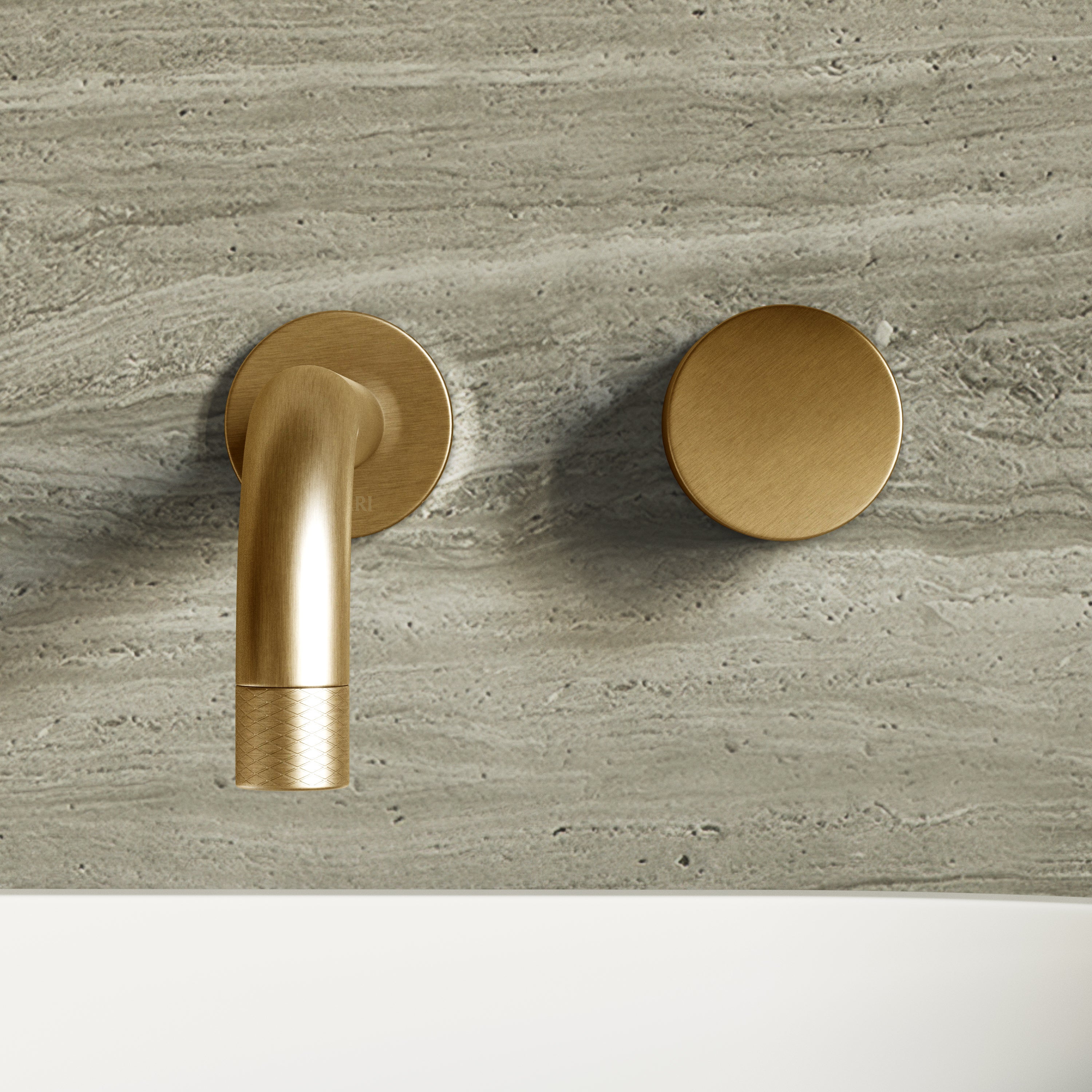 Image of Strata Single Handle Long Spout Wall Mounted Basin Mixer Tap