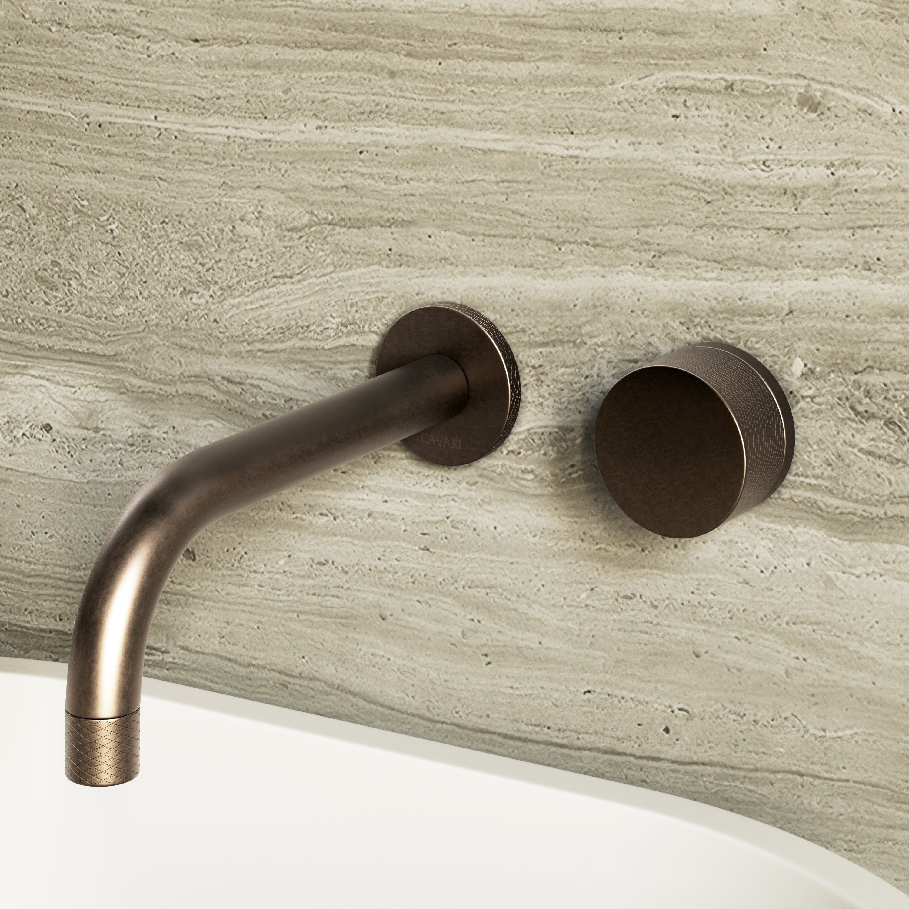Image of Strata Single Handle Long Spout Wall Mounted Basin Mixer Tap