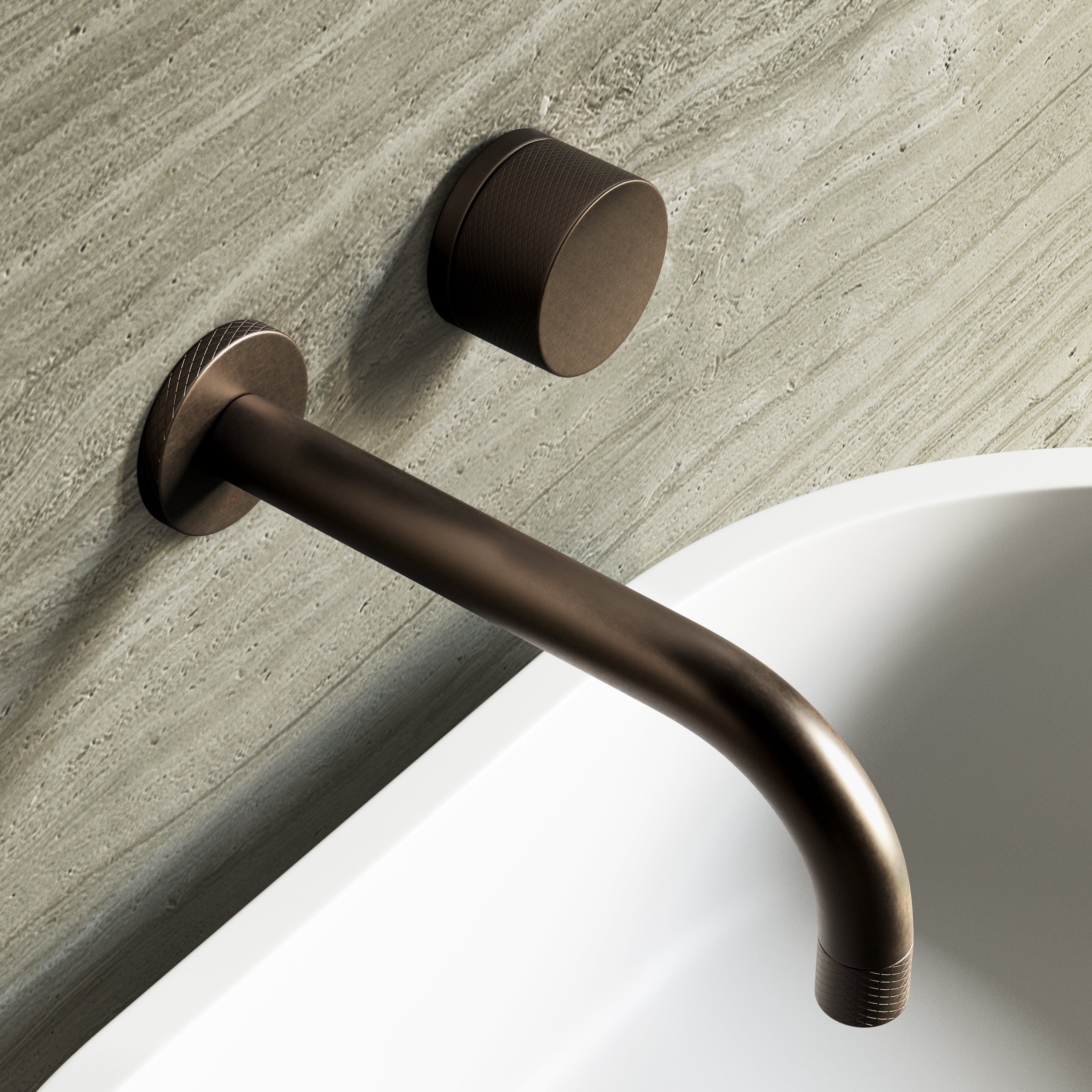 Image of Strata Single Handle Long Spout Wall Mounted Basin Mixer Tap