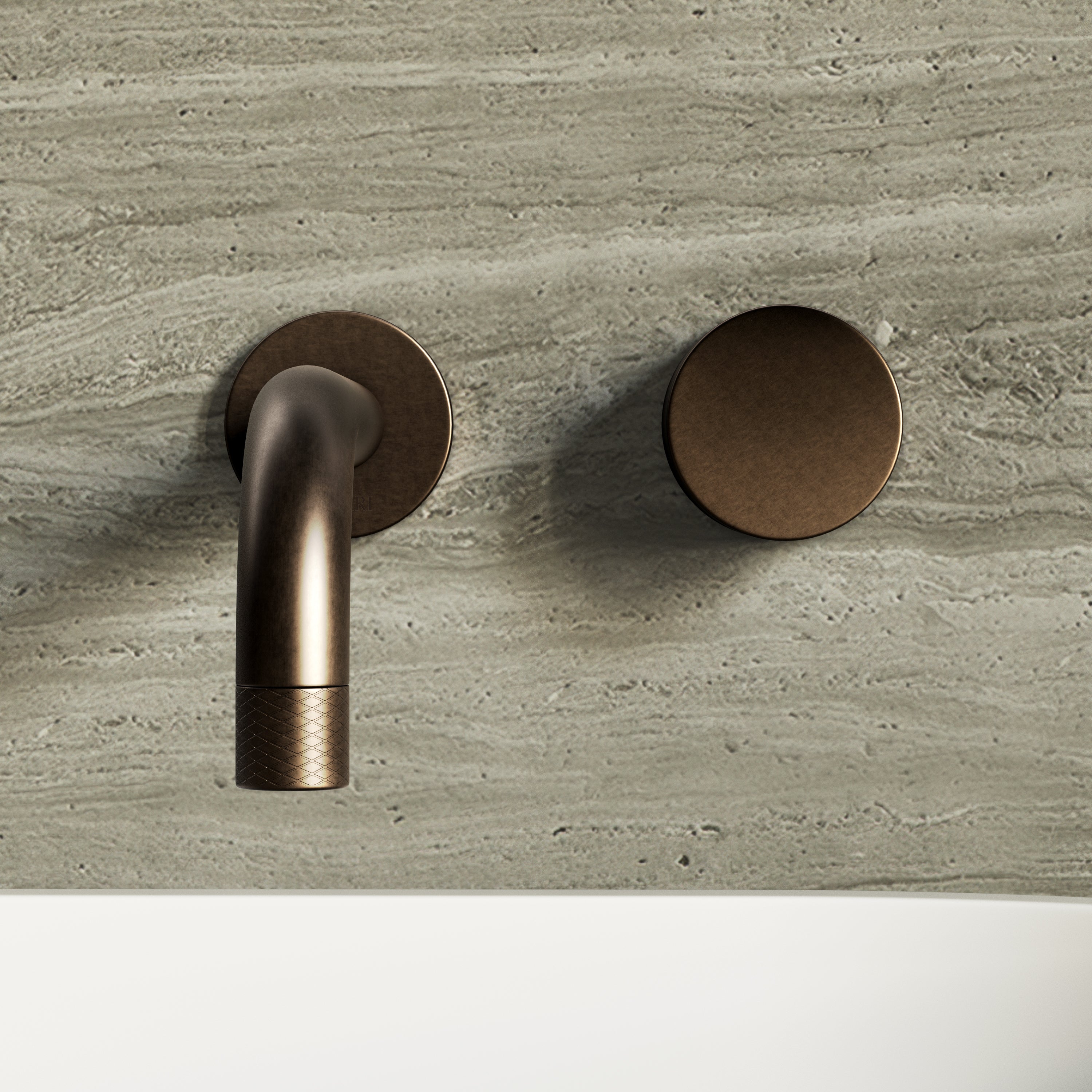Image of Strata Single Handle Long Spout Wall Mounted Basin Mixer Tap