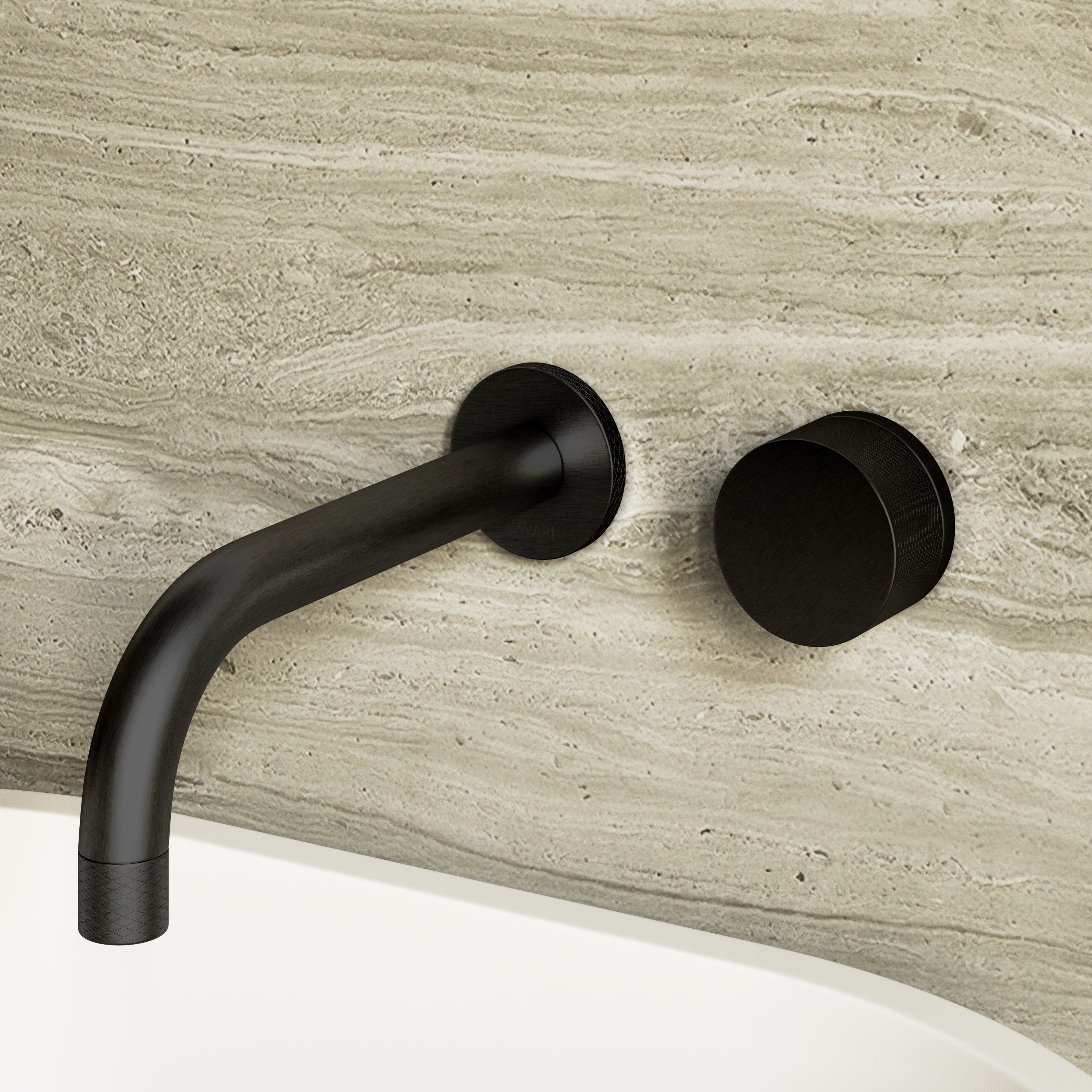 Image of Strata Single Handle Long Spout Wall Mounted Basin Mixer Tap