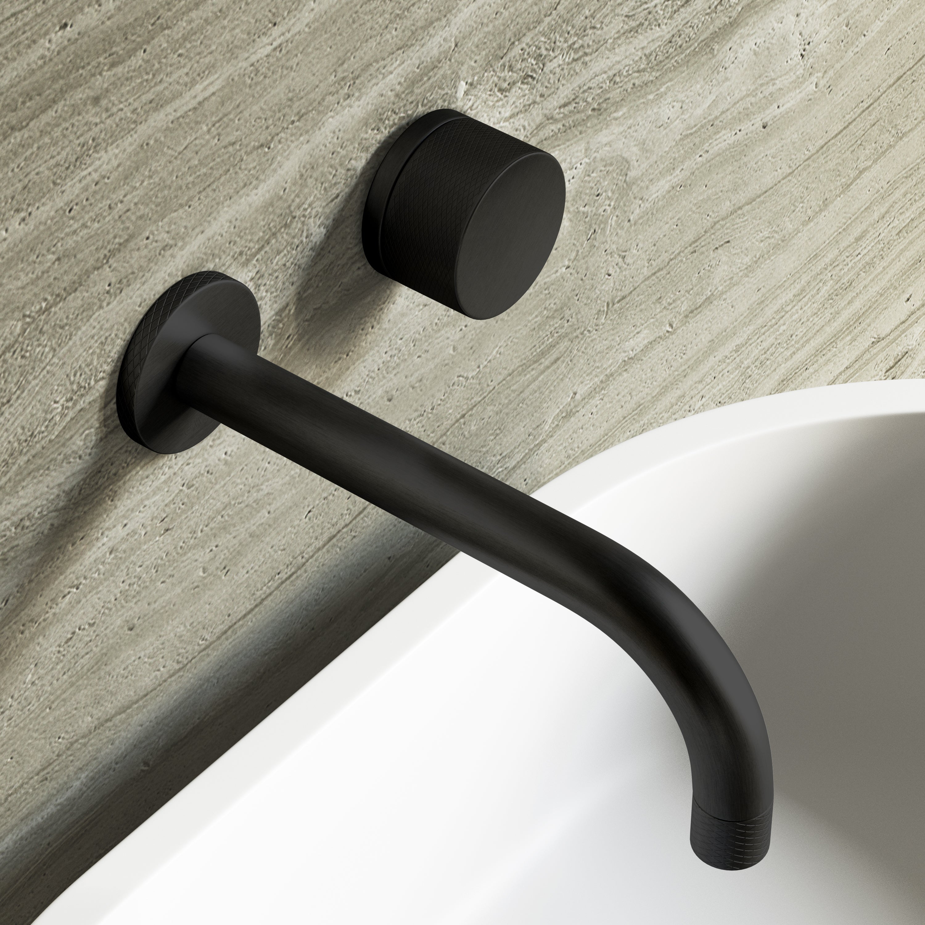 Image of Strata Single Handle Long Spout Wall Mounted Basin Mixer Tap