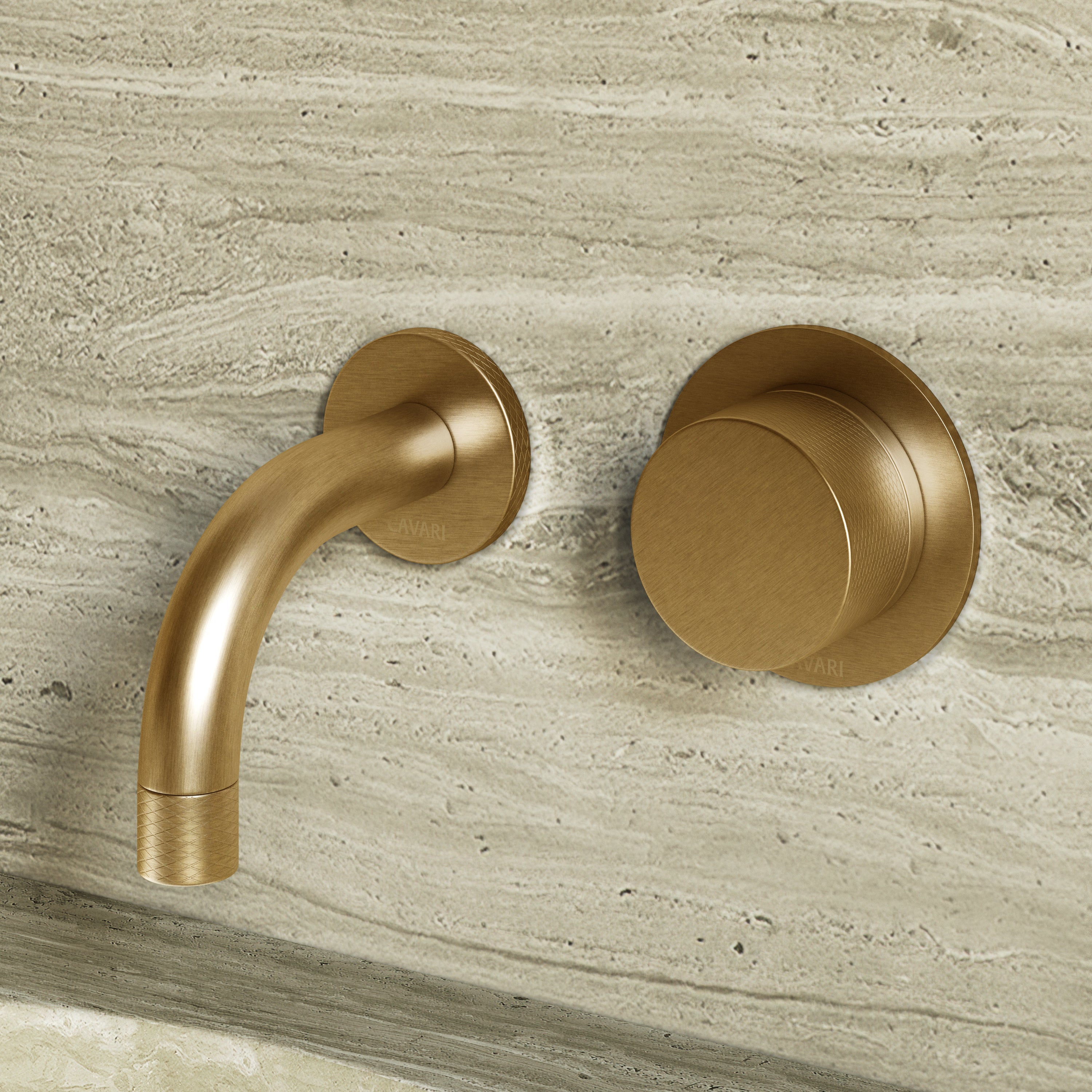Image of Strata Single Handle Short Spout Wall Mounted Bath Mixer Tap with Backplate