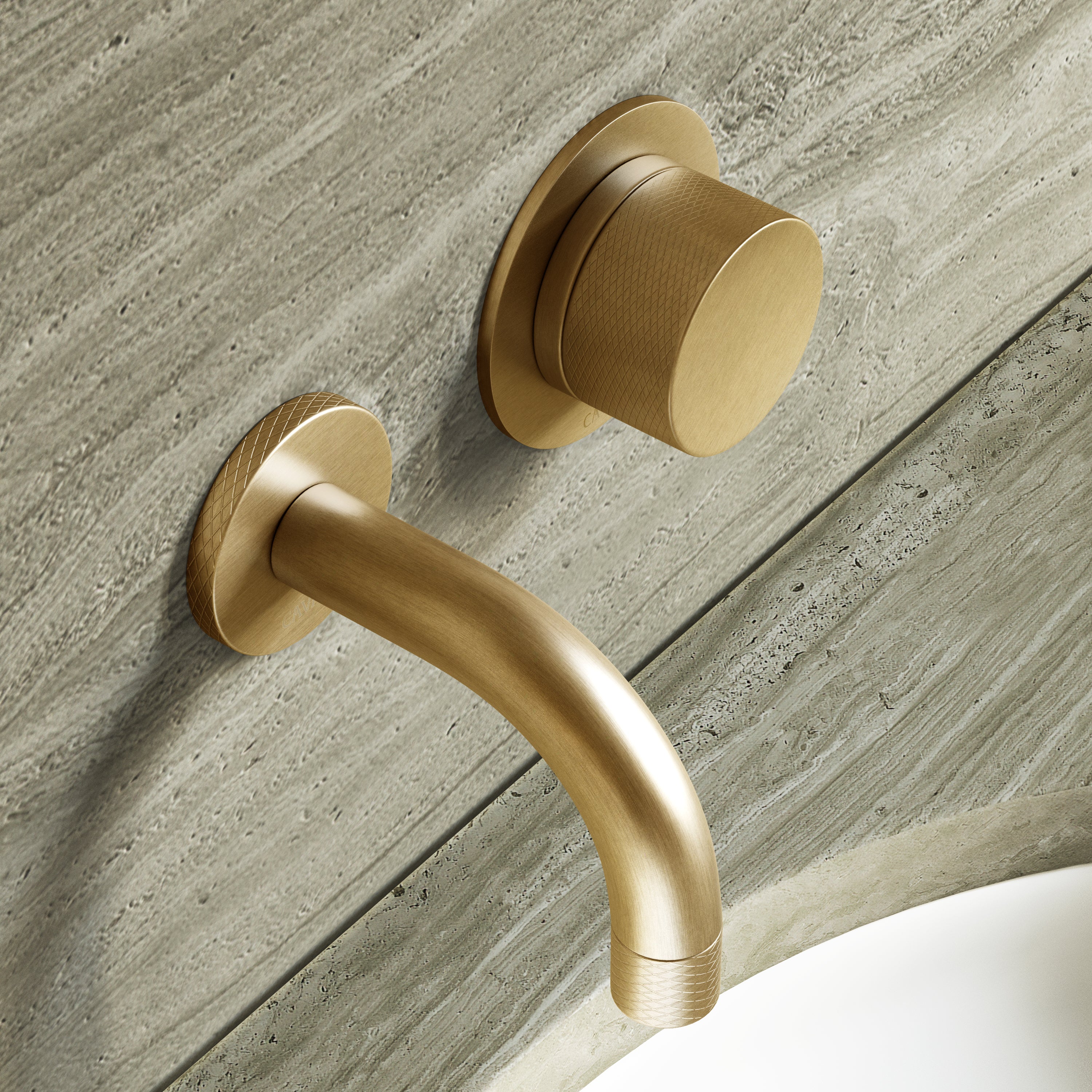 Image of Strata Single Handle Short Spout Wall Mounted Bath Mixer Tap with Backplate