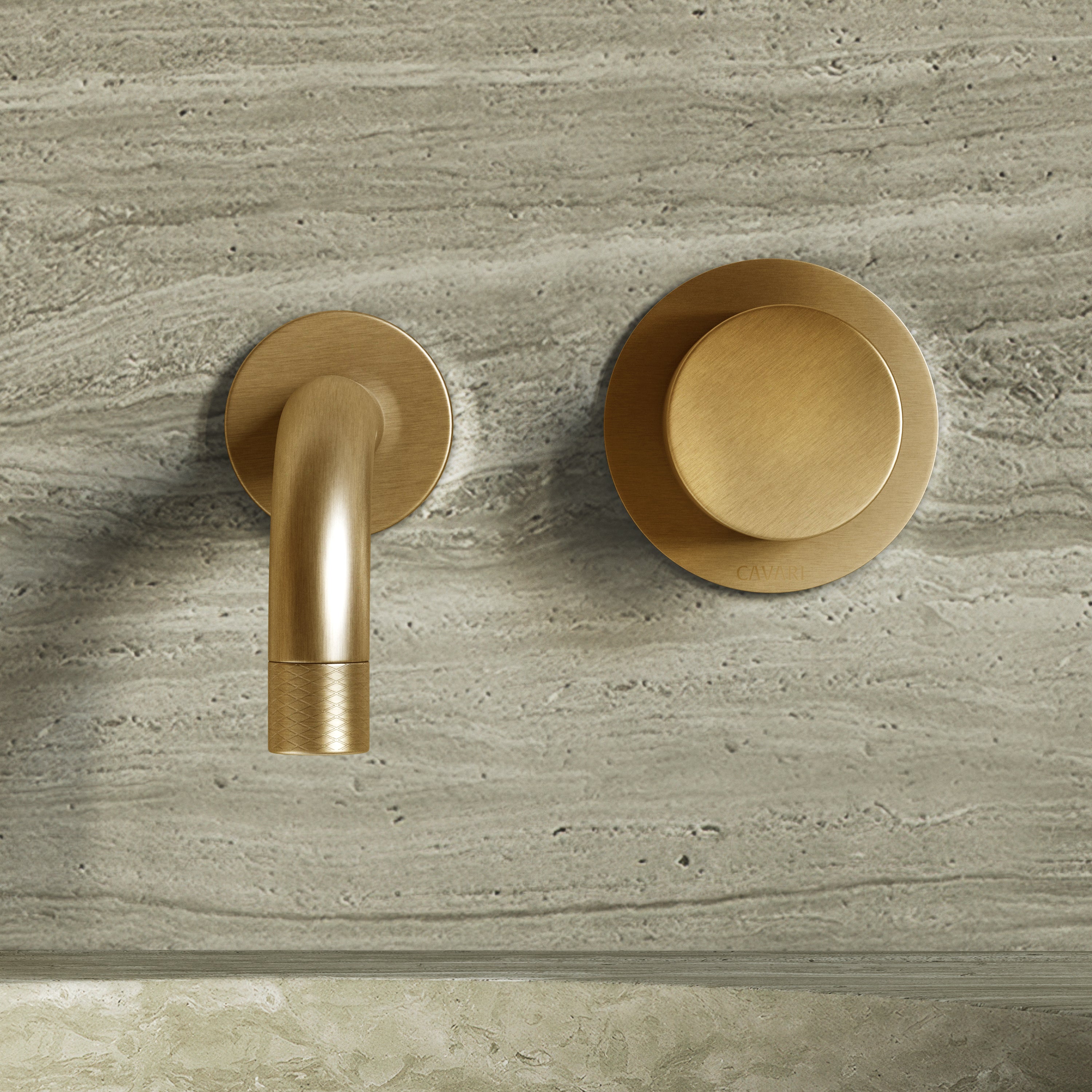 Image of Strata Single Handle Short Spout Wall Mounted Bath Mixer Tap with Backplate