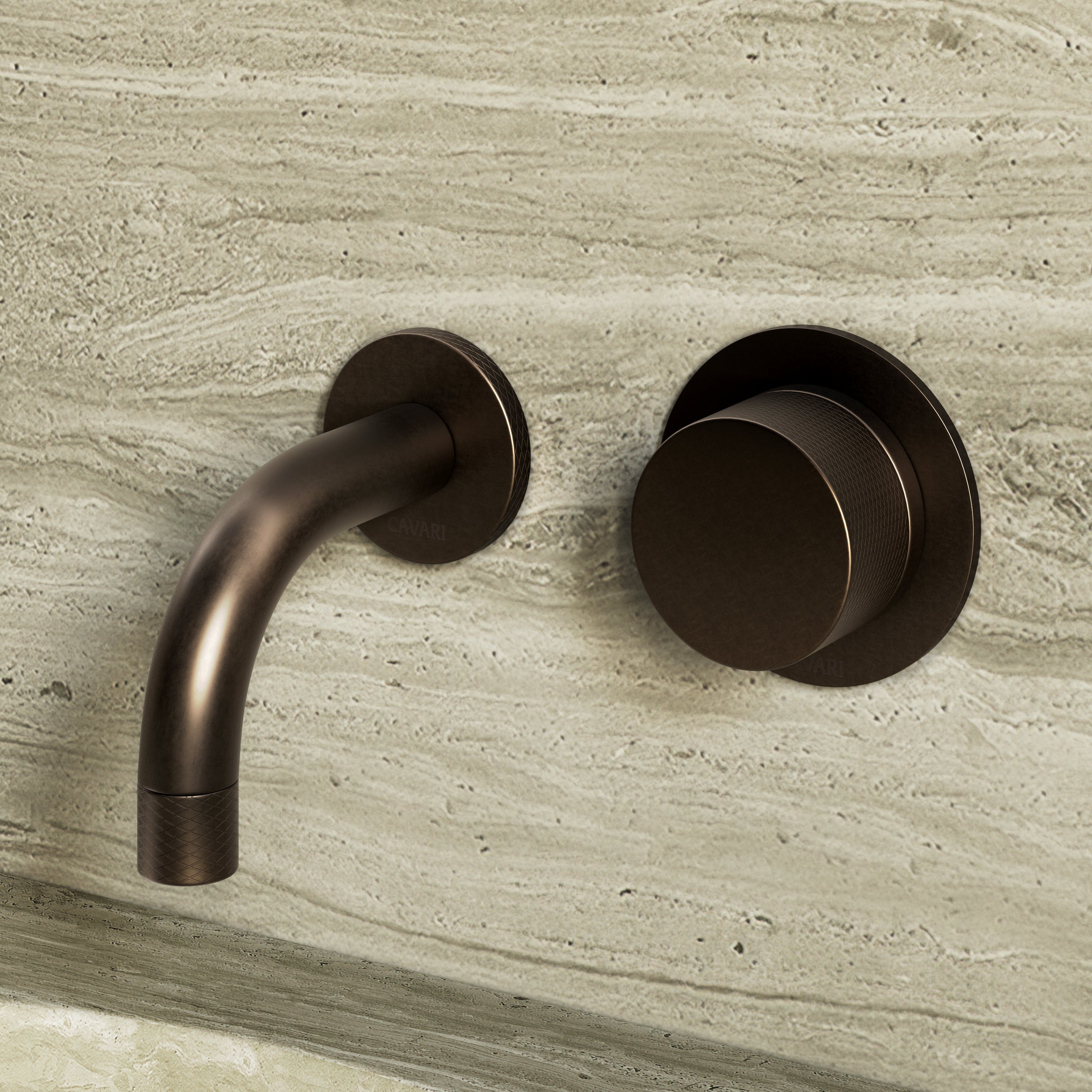 Image of Strata Single Handle Short Spout Wall Mounted Bath Mixer Tap with Backplate