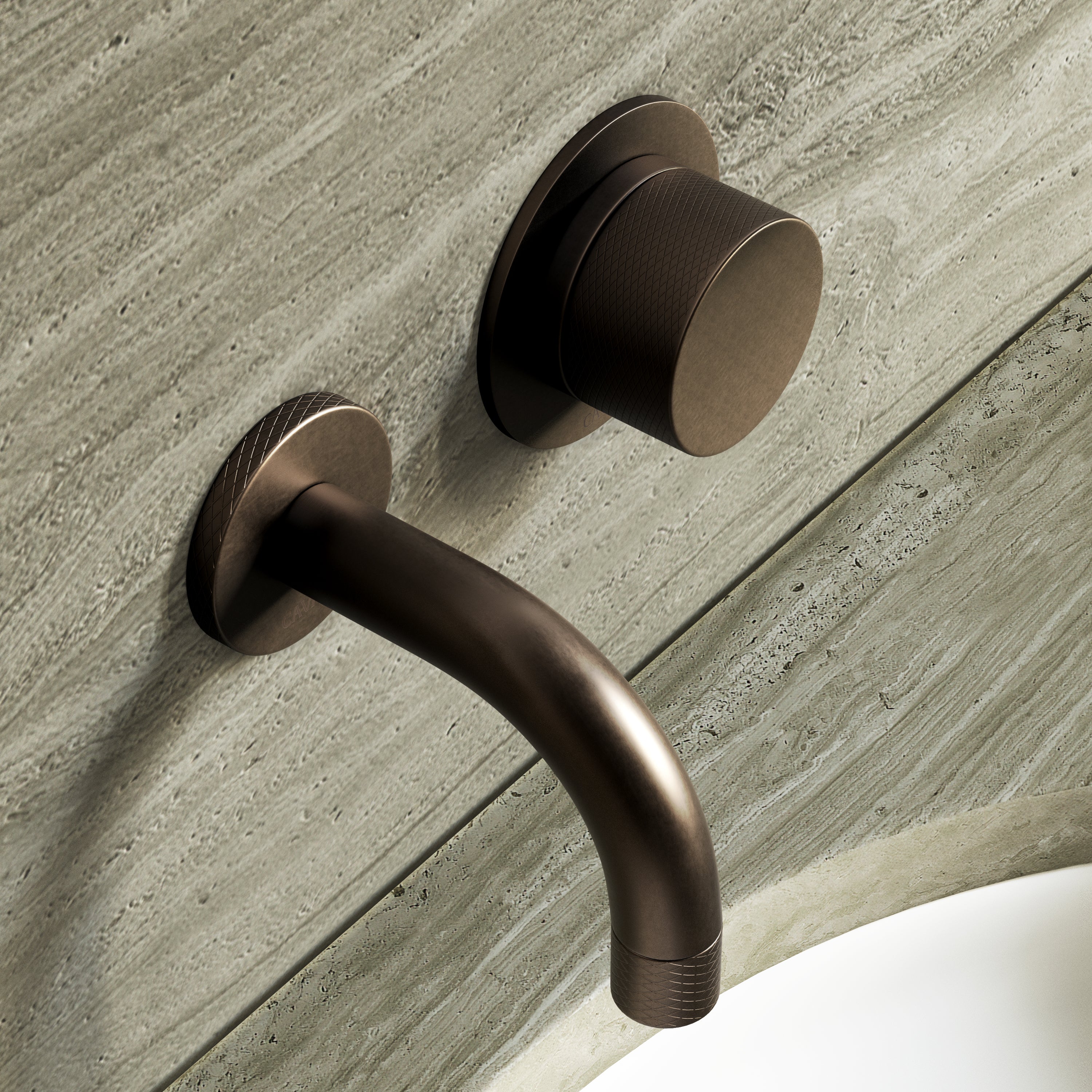 Image of Strata Single Handle Short Spout Wall Mounted Bath Mixer Tap with Backplate