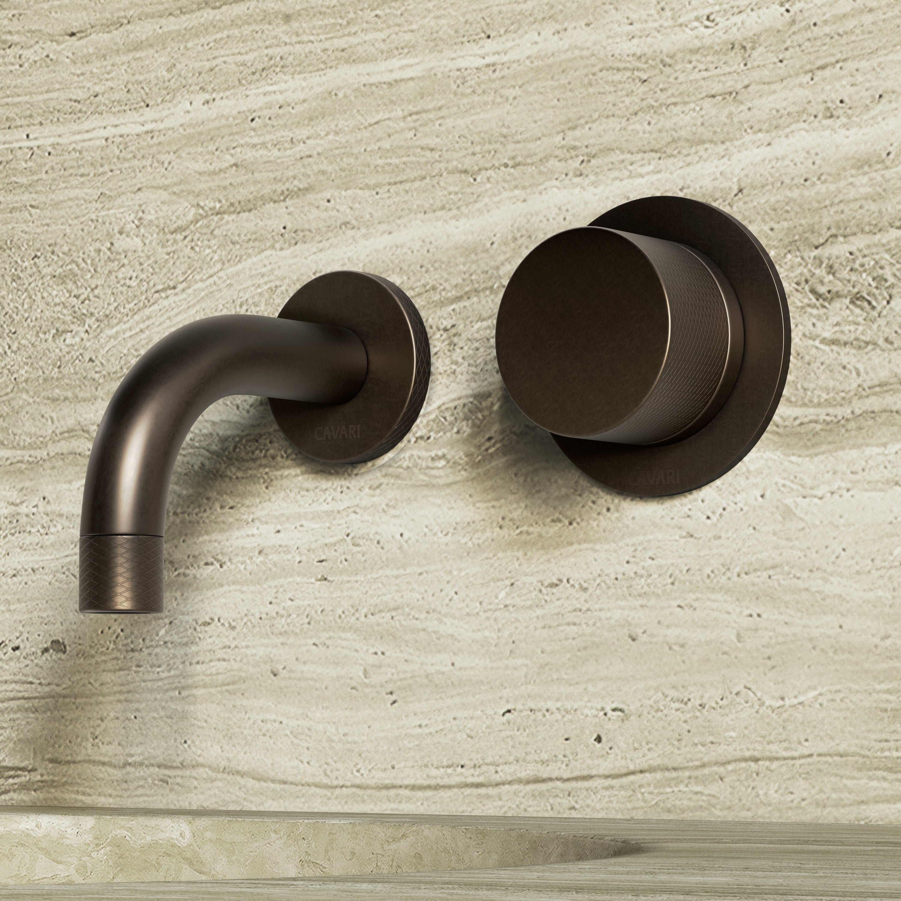 Image of Strata Single Handle Short Spout Wall Mounted Bath Mixer Tap with Backplate