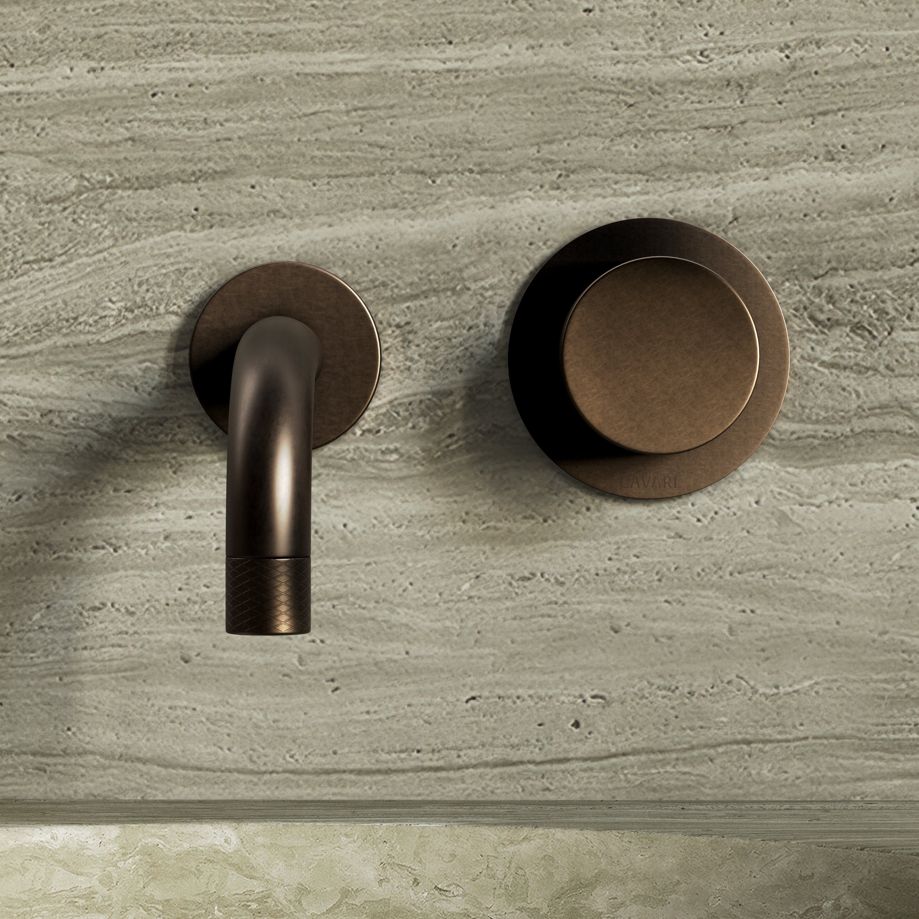 Image of Strata Single Handle Short Spout Wall Mounted Bath Mixer Tap with Backplate