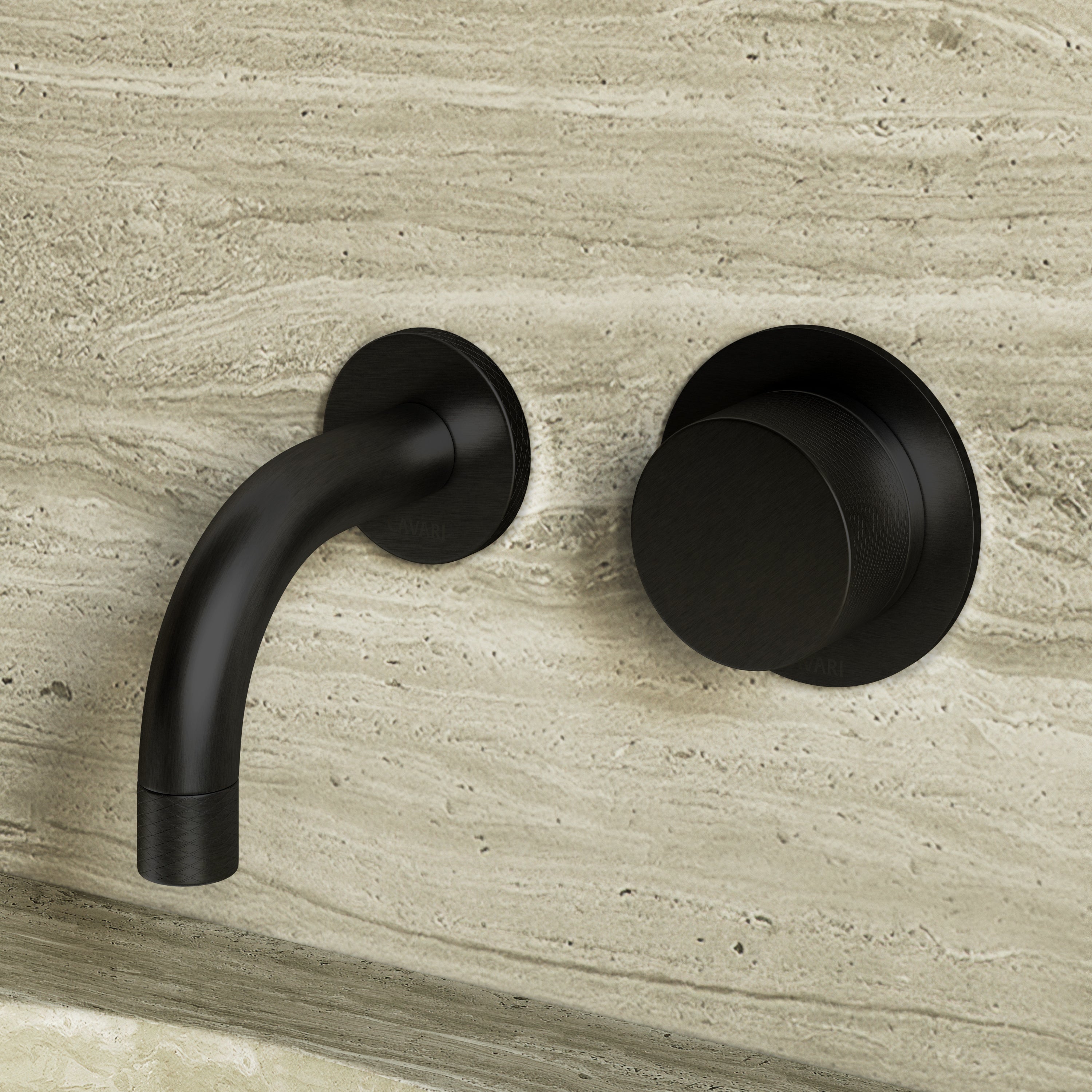 Image of Strata Single Handle Short Spout Wall Mounted Bath Mixer Tap with Backplate