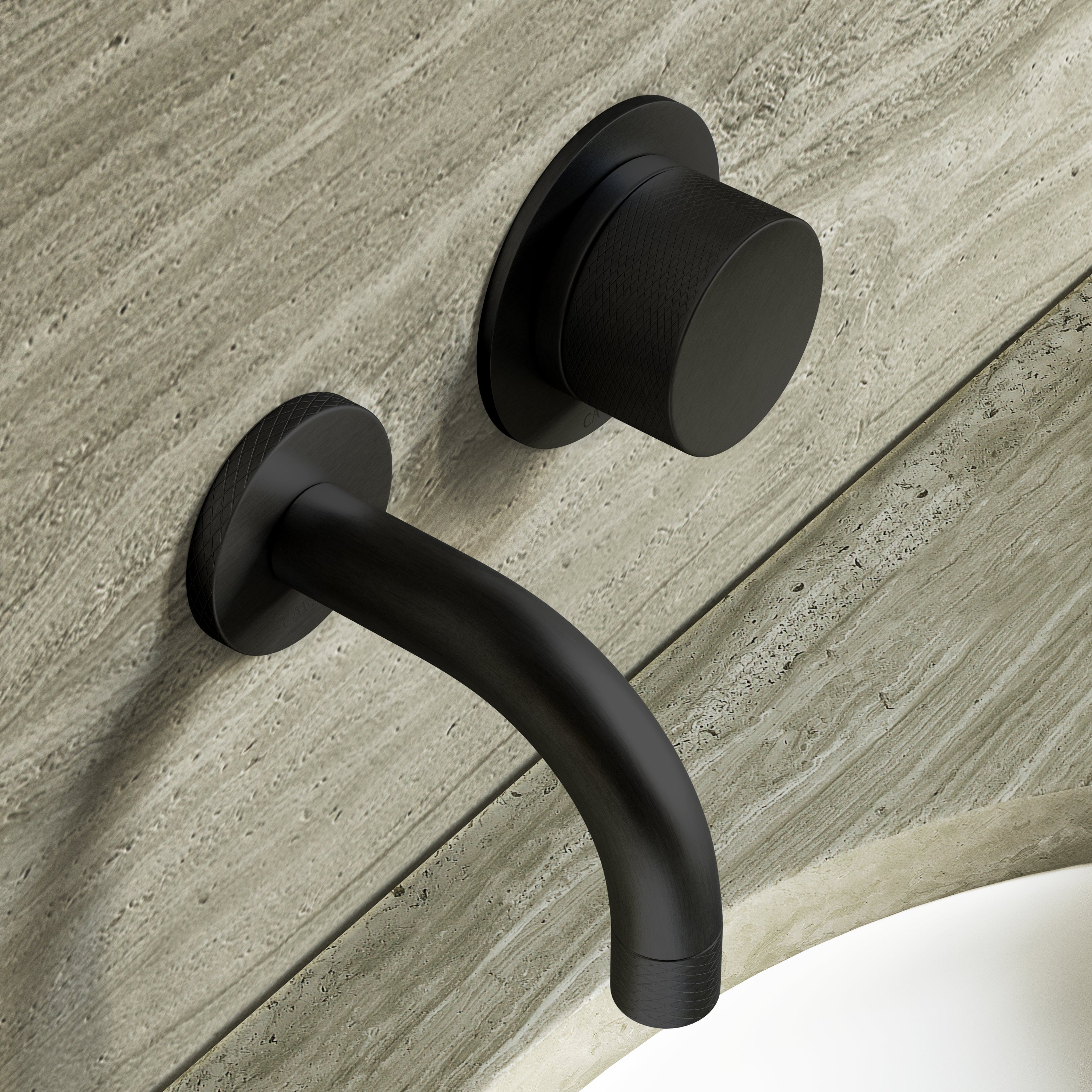 Image of Strata Single Handle Short Spout Wall Mounted Bath Mixer Tap with Backplate