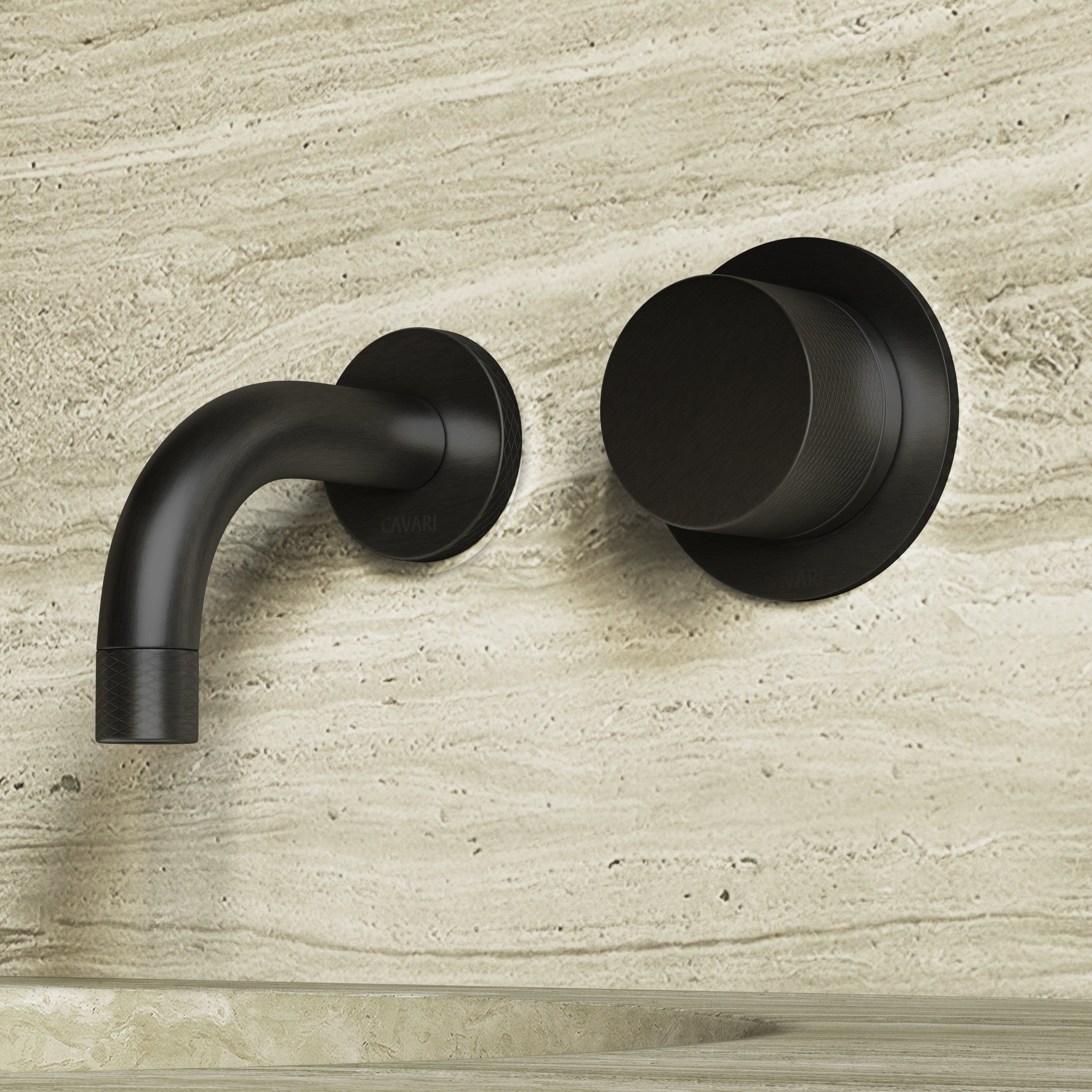 Image of Strata Single Handle Short Spout Wall Mounted Bath Mixer Tap with Backplate