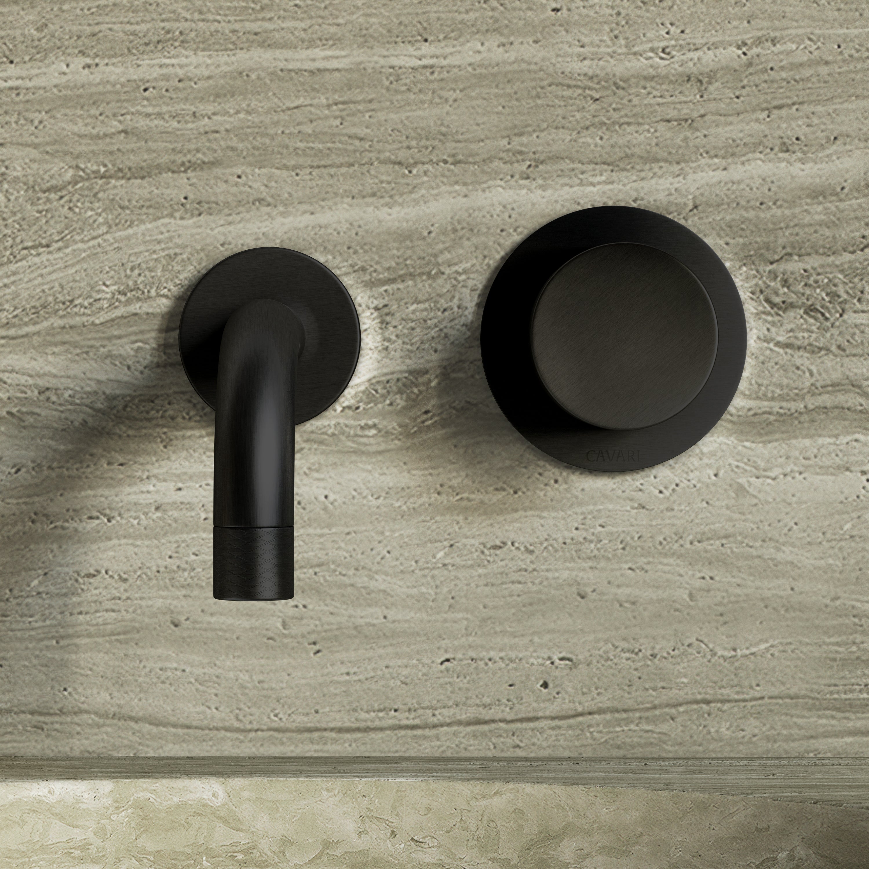 Image of Strata Single Handle Short Spout Wall Mounted Bath Mixer Tap with Backplate