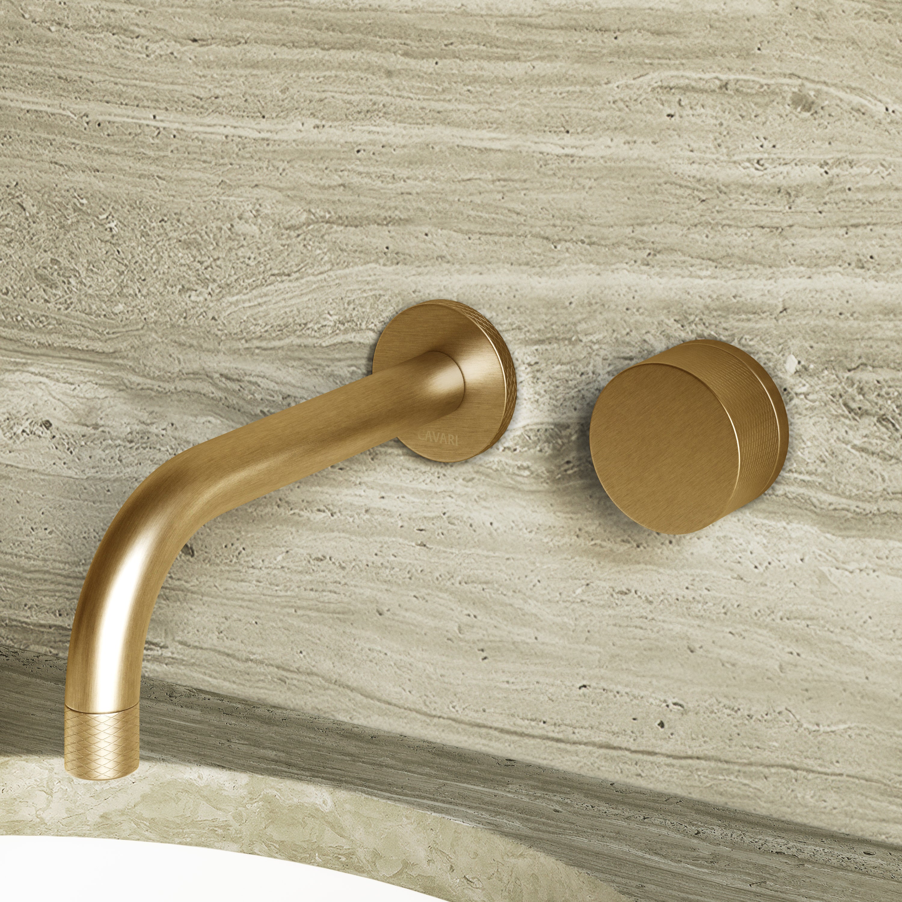 Image of Strata Single Handle Long Spout Wall Mounted Bath Mixer Tap