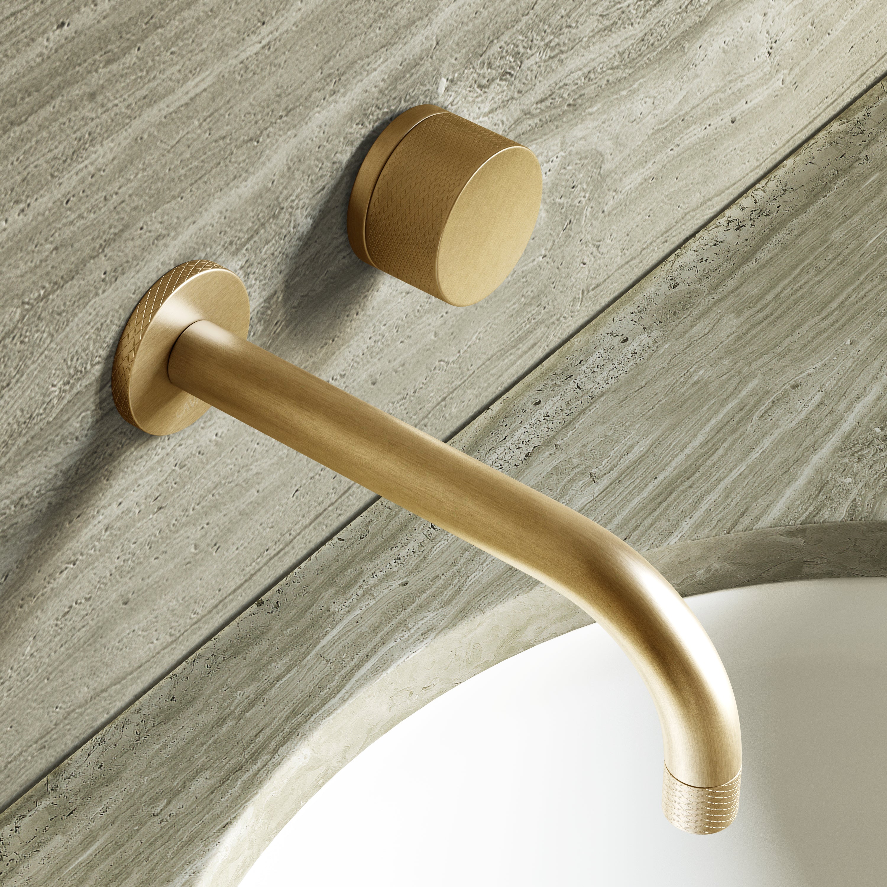 Image of Strata Single Handle Long Spout Wall Mounted Bath Mixer Tap