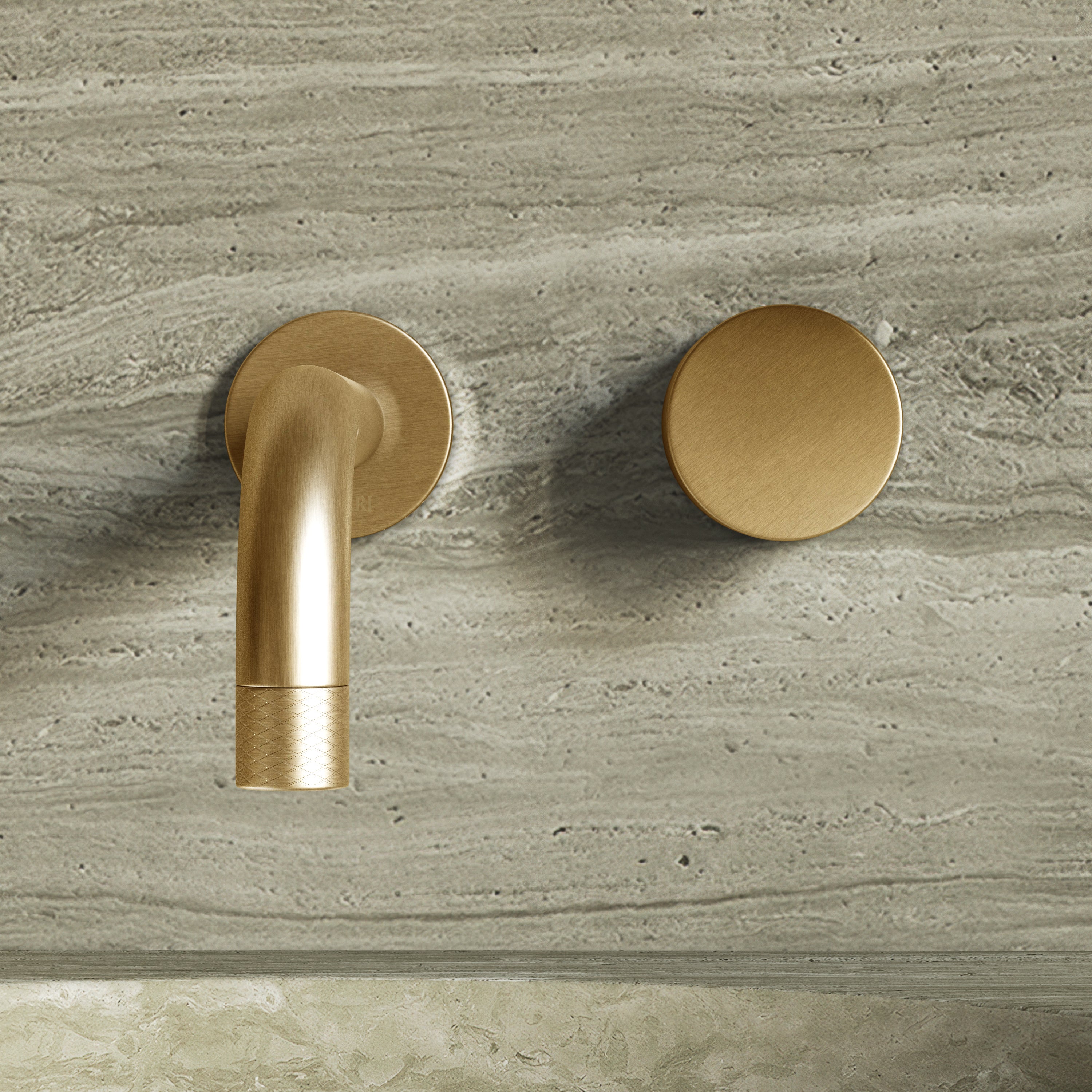 Image of Strata Single Handle Long Spout Wall Mounted Bath Mixer Tap