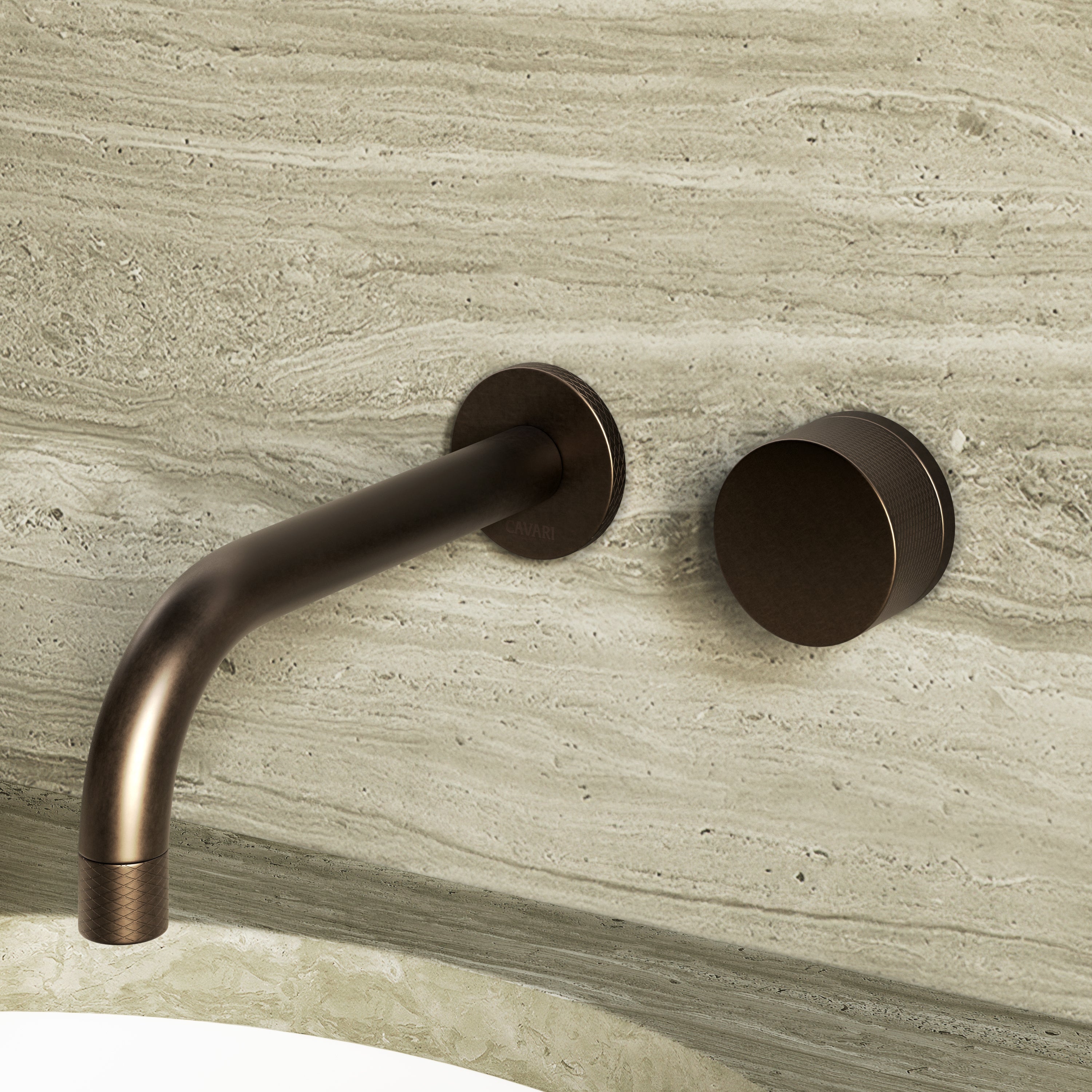 Image of Strata Single Handle Long Spout Wall Mounted Bath Mixer Tap