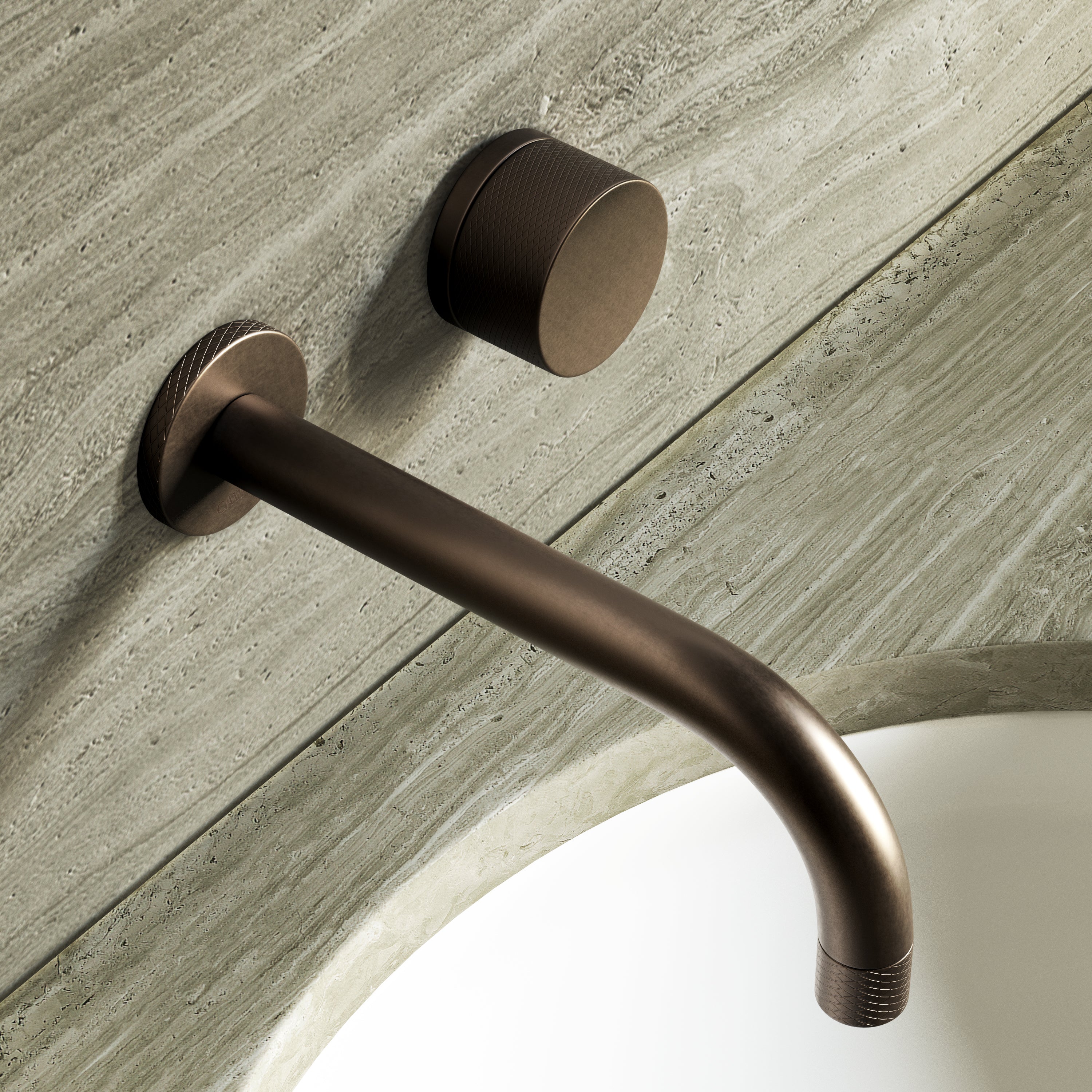 Image of Strata Single Handle Long Spout Wall Mounted Bath Mixer Tap
