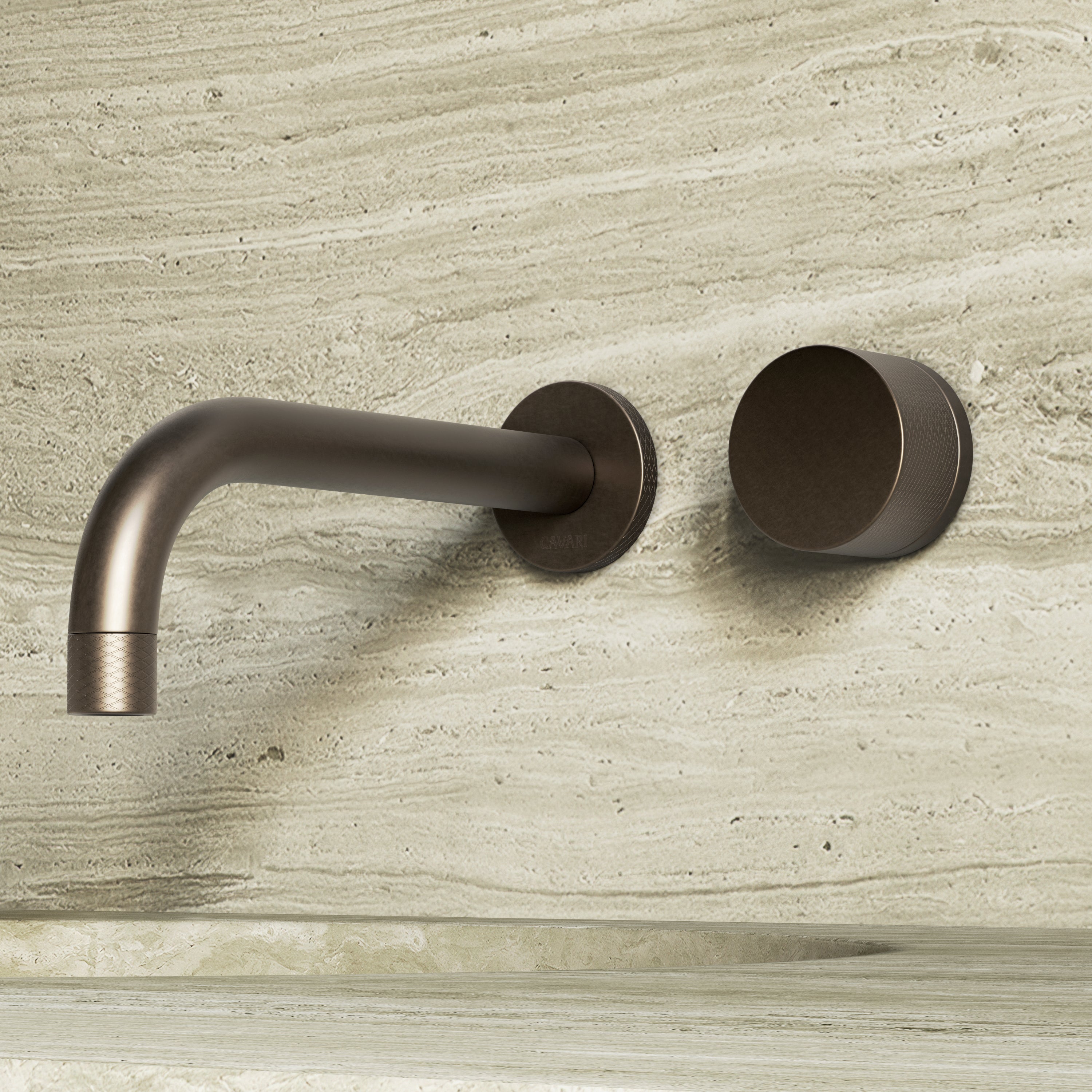 Image of Strata Single Handle Long Spout Wall Mounted Bath Mixer Tap