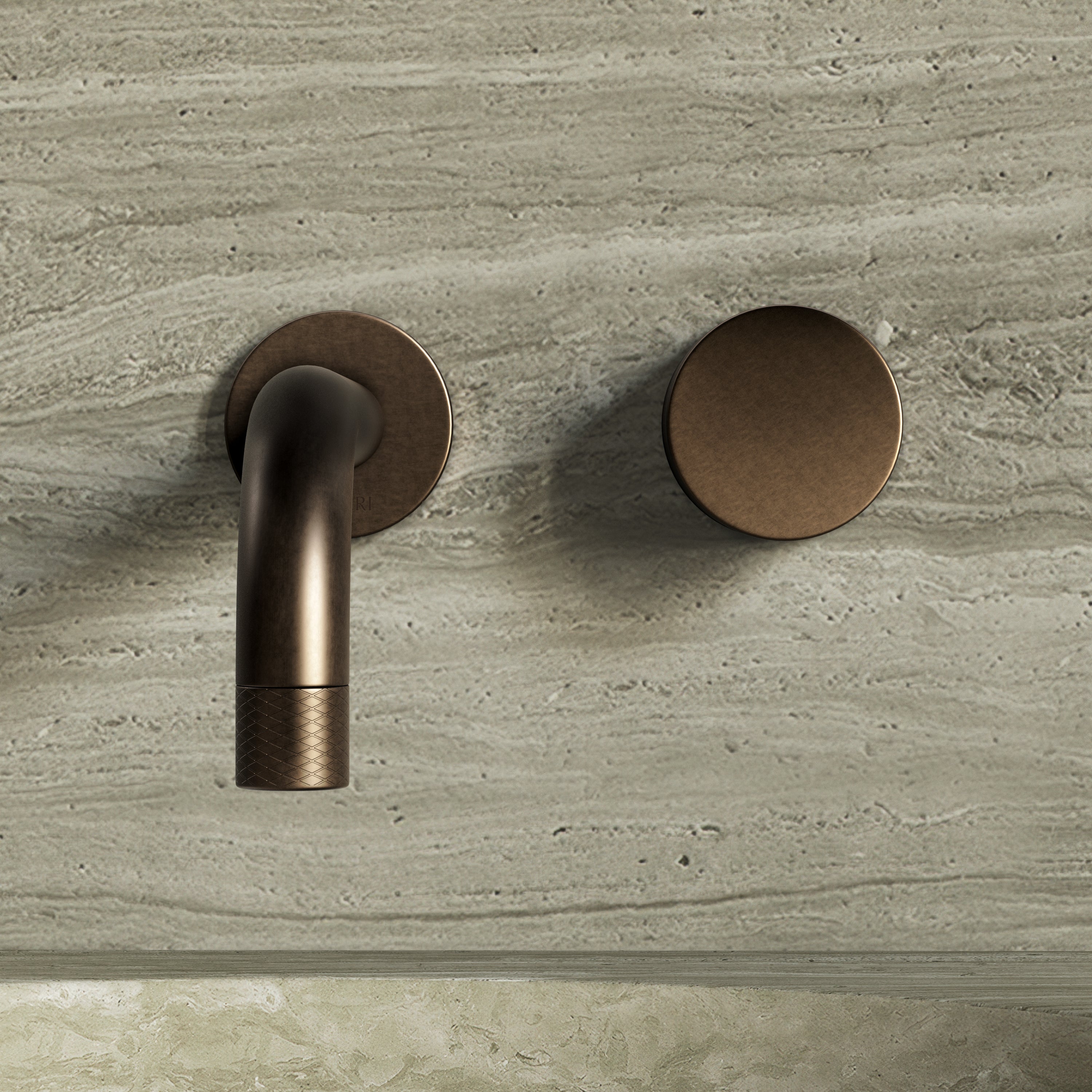 Image of Strata Single Handle Long Spout Wall Mounted Bath Mixer Tap