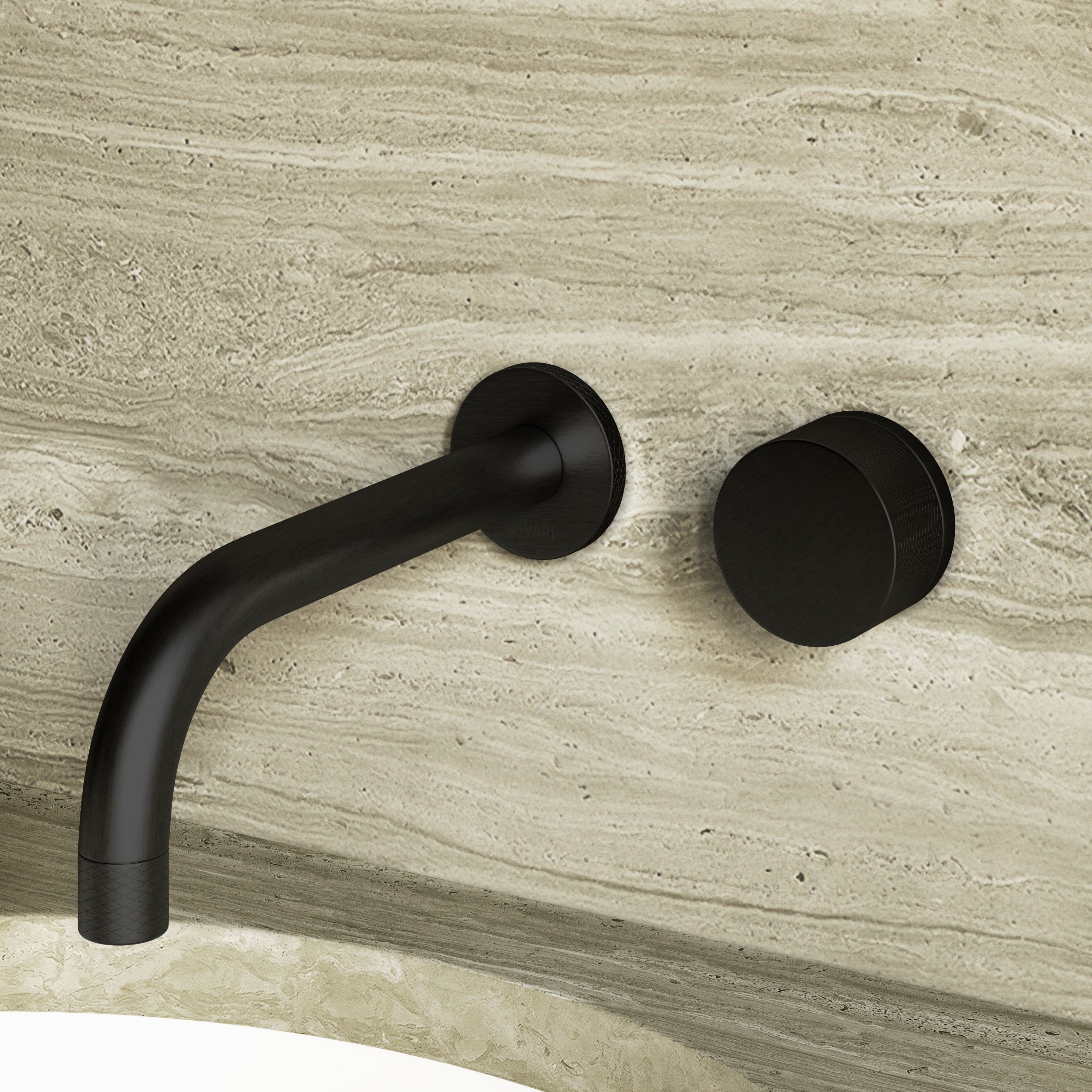 Image of Strata Single Handle Long Spout Wall Mounted Bath Mixer Tap