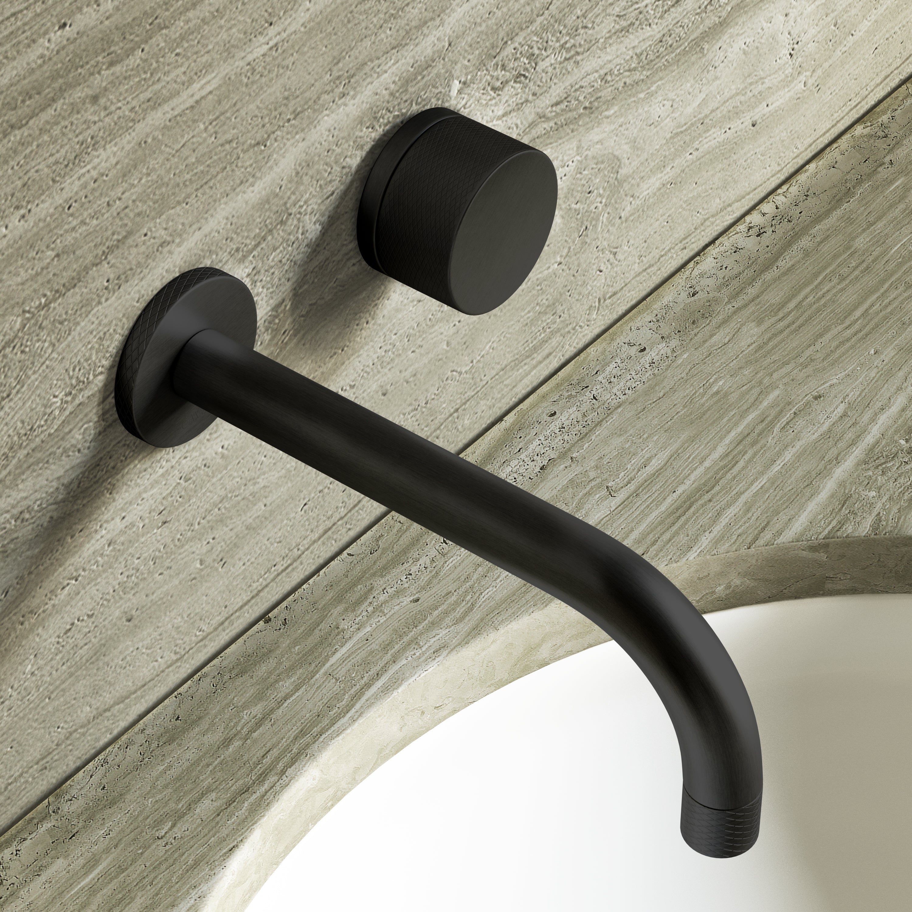 Image of Strata Single Handle Long Spout Wall Mounted Bath Mixer Tap