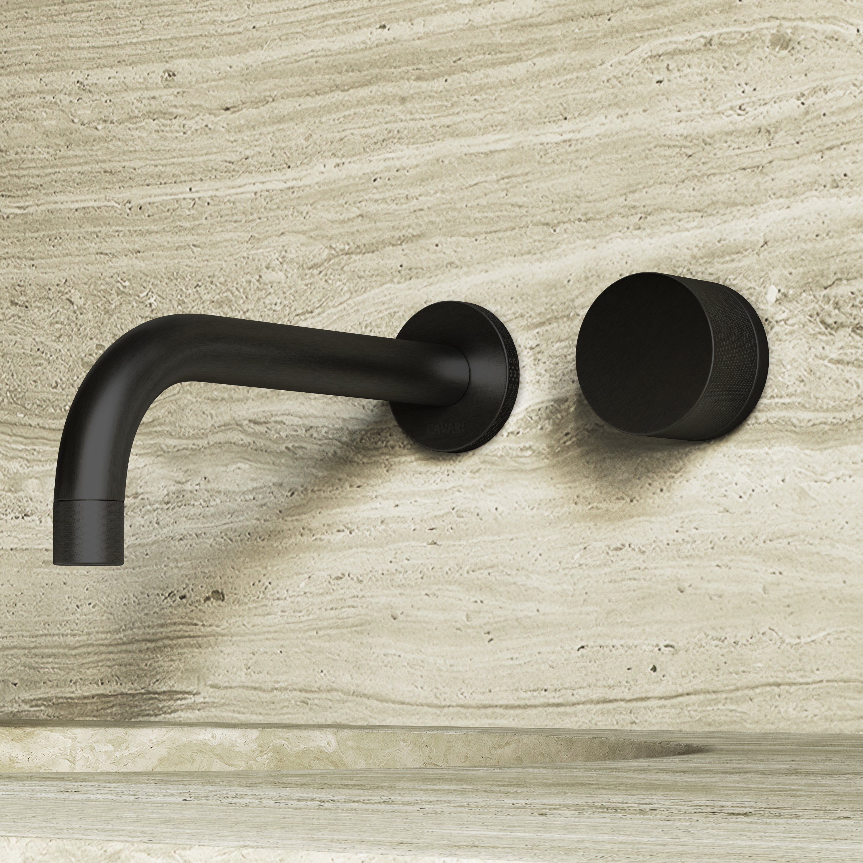 Image of Strata Single Handle Long Spout Wall Mounted Bath Mixer Tap