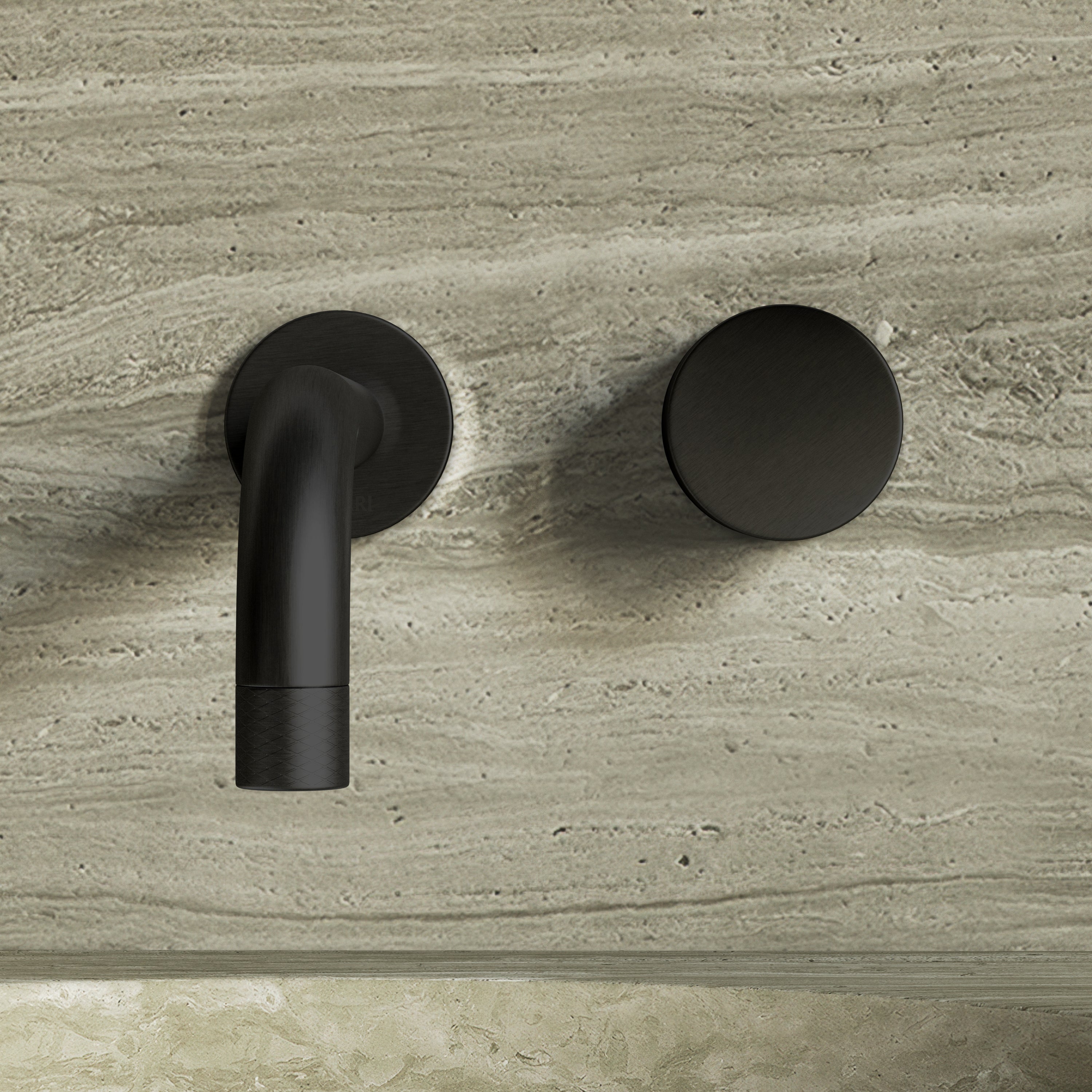 Image of Strata Single Handle Long Spout Wall Mounted Bath Mixer Tap