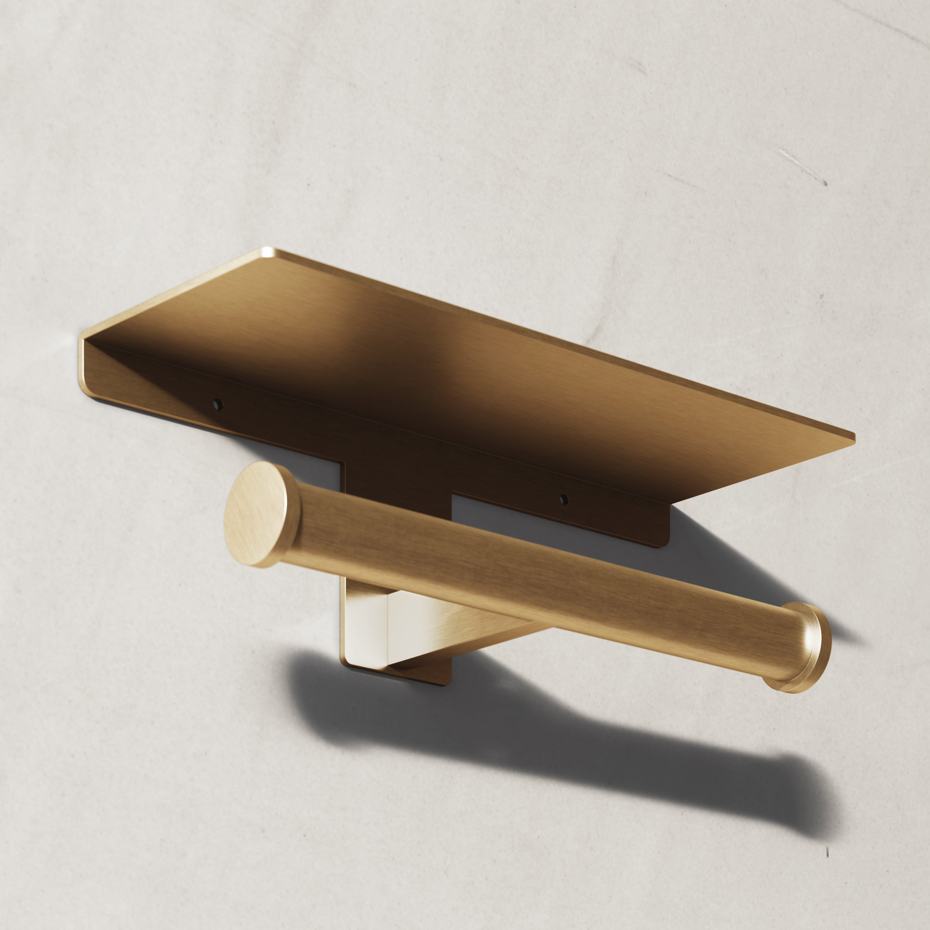 Image of Double Toilet Roll Holder with Shelf