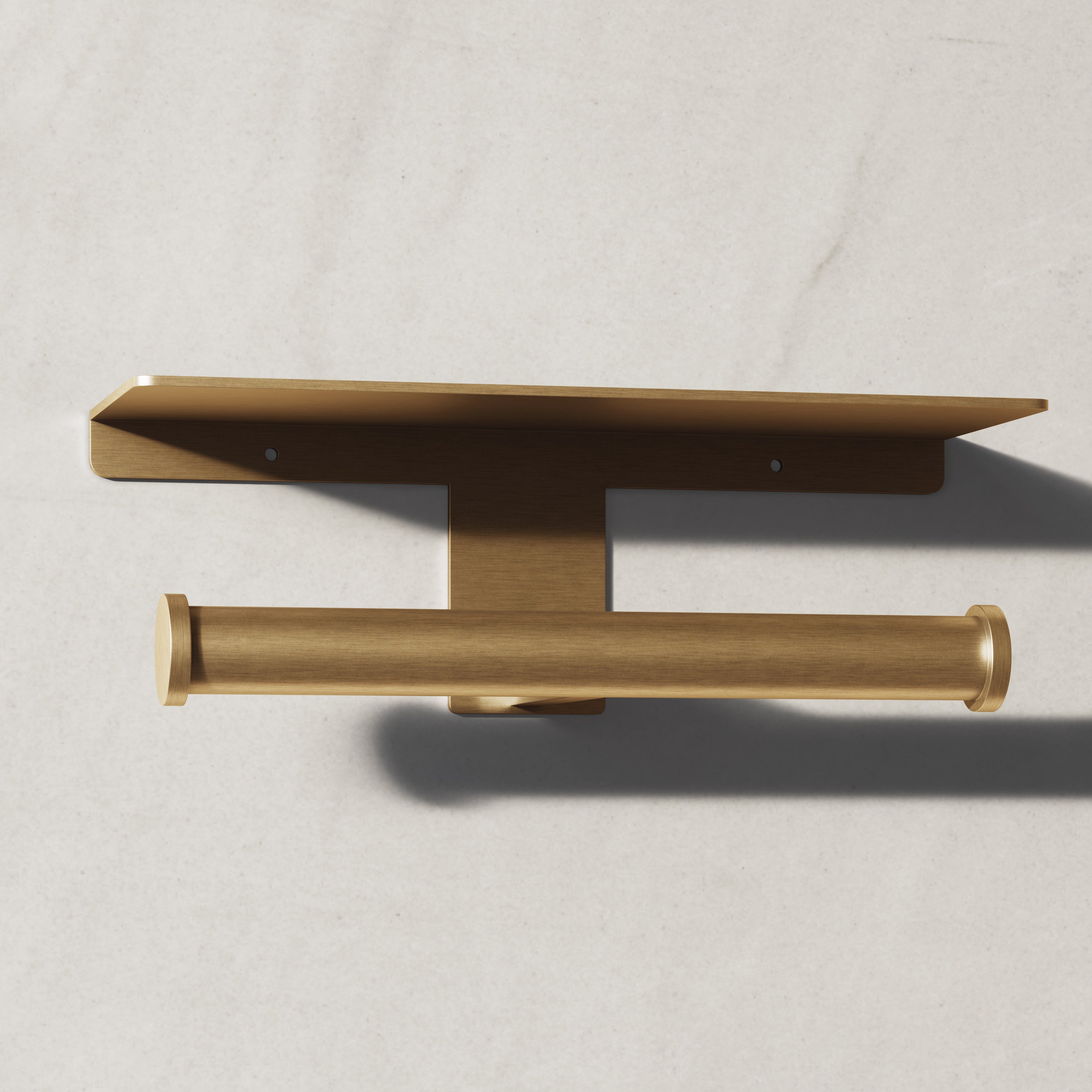 Image of Double Toilet Roll Holder with Shelf