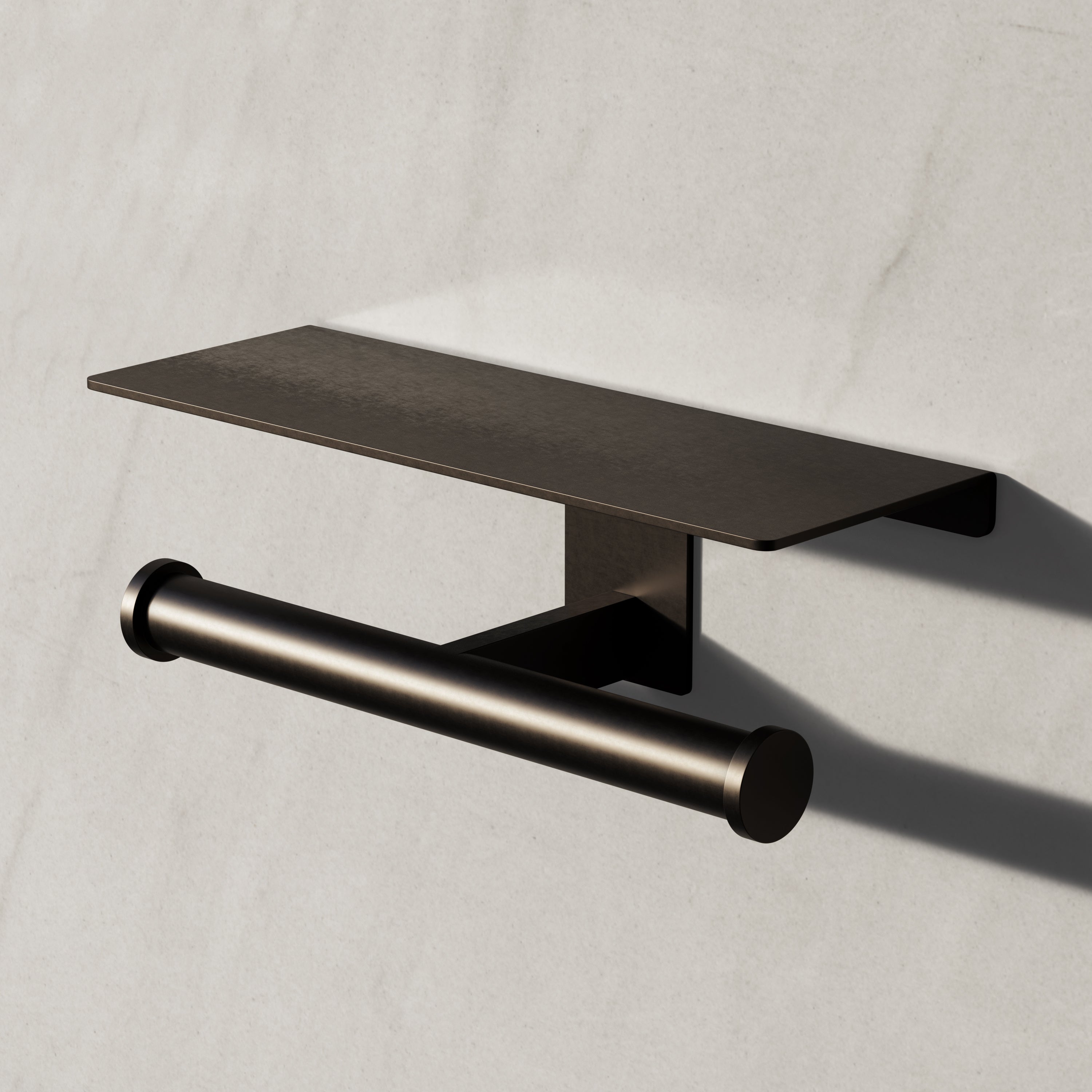 Image of Double Toilet Roll Holder with Shelf