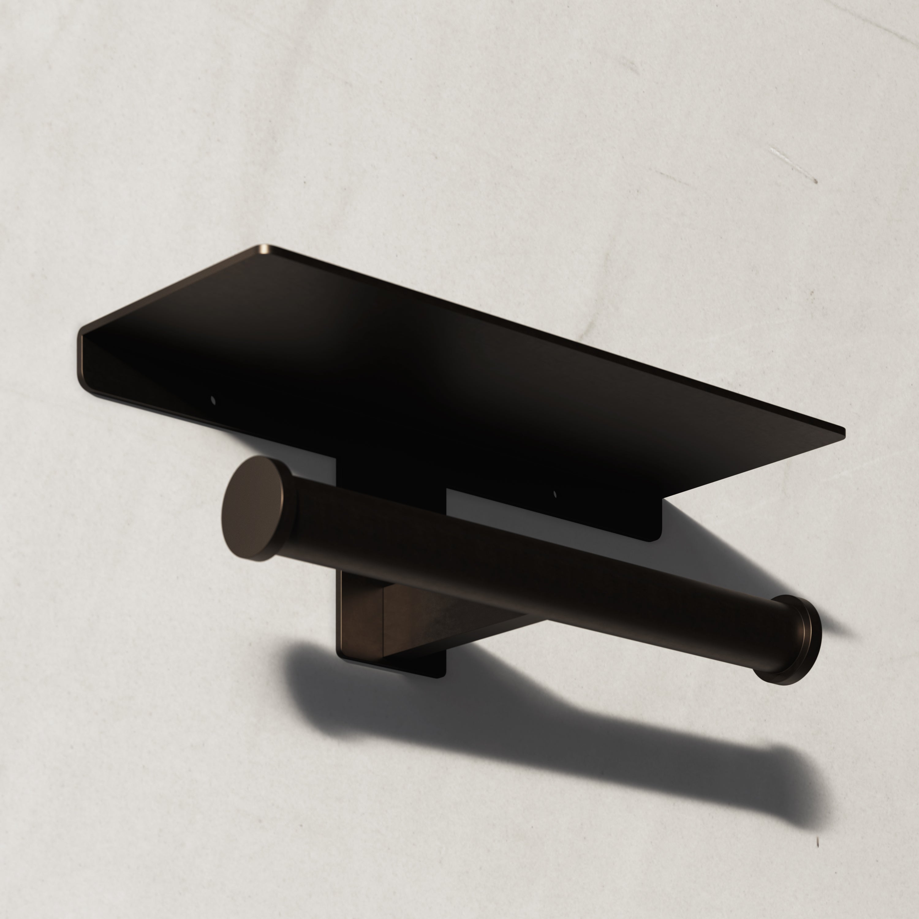 Image of Double Toilet Roll Holder with Shelf