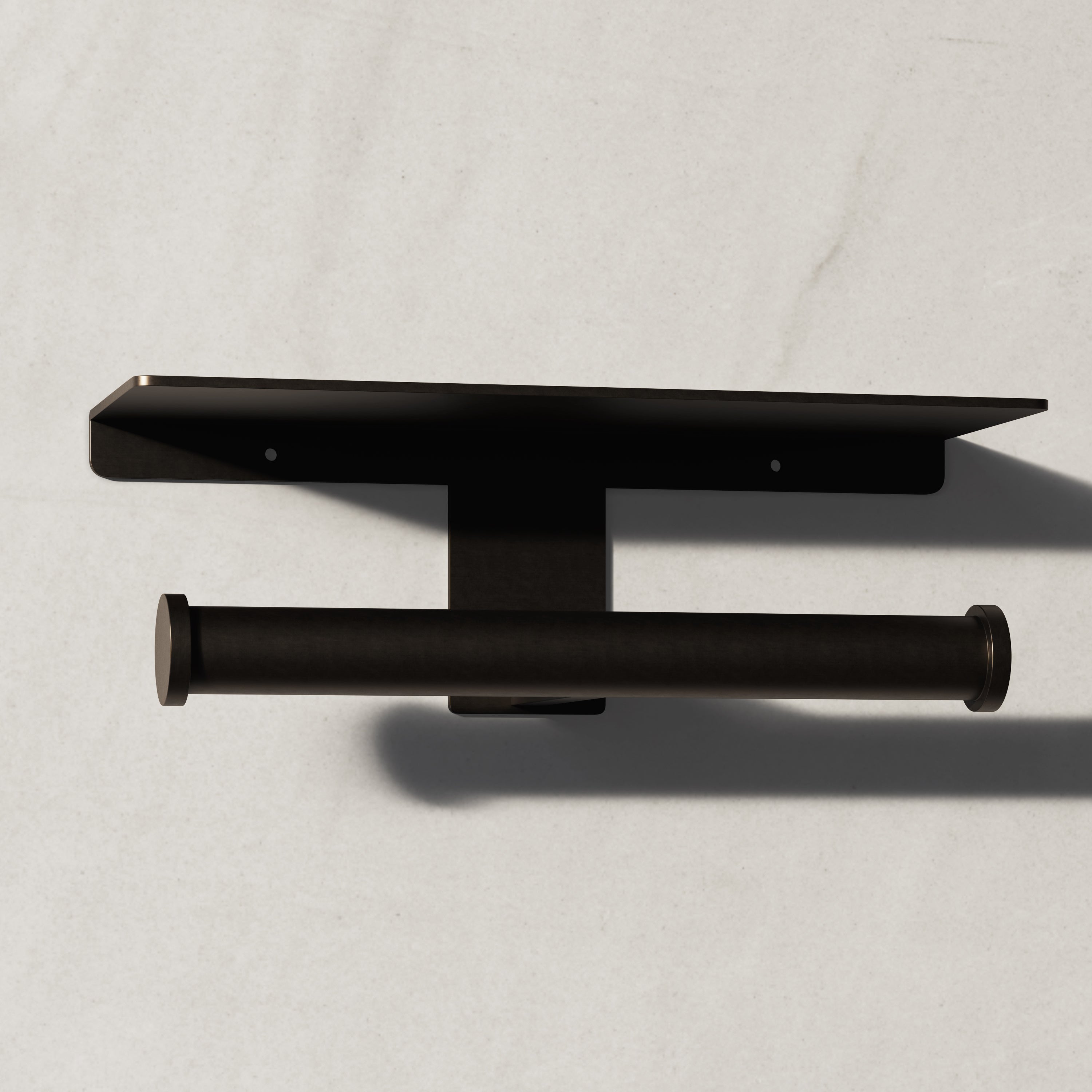 Image of Double Toilet Roll Holder with Shelf