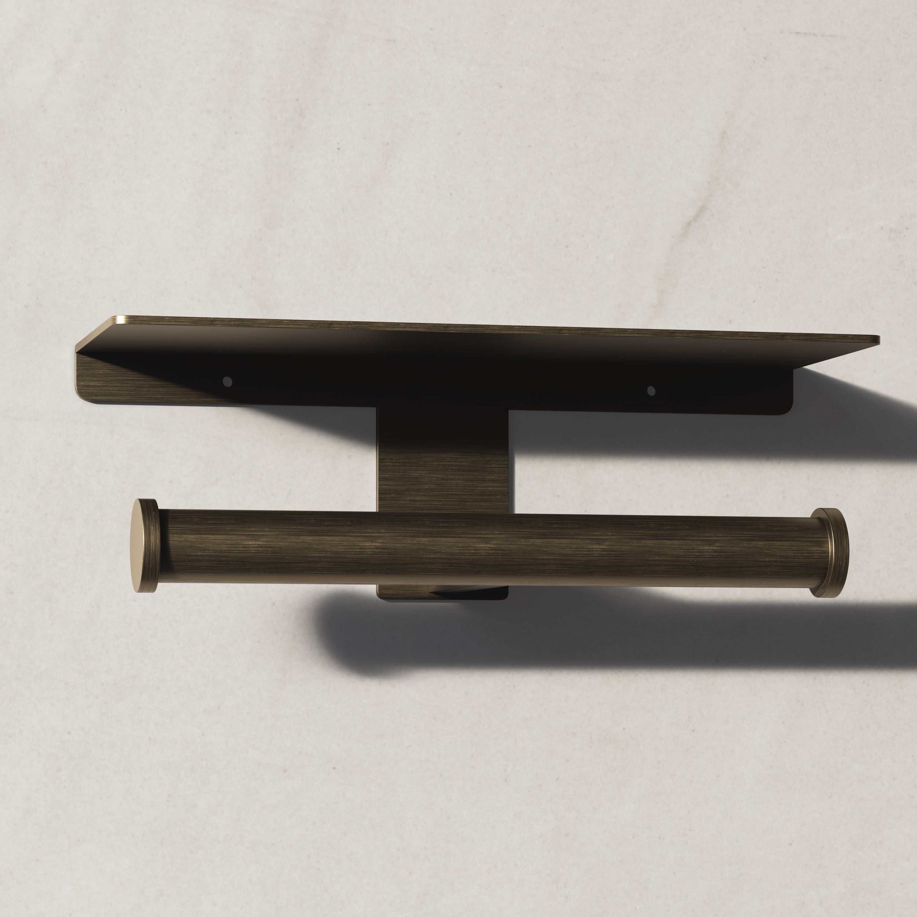 Image of Double Toilet Roll Holder with Shelf