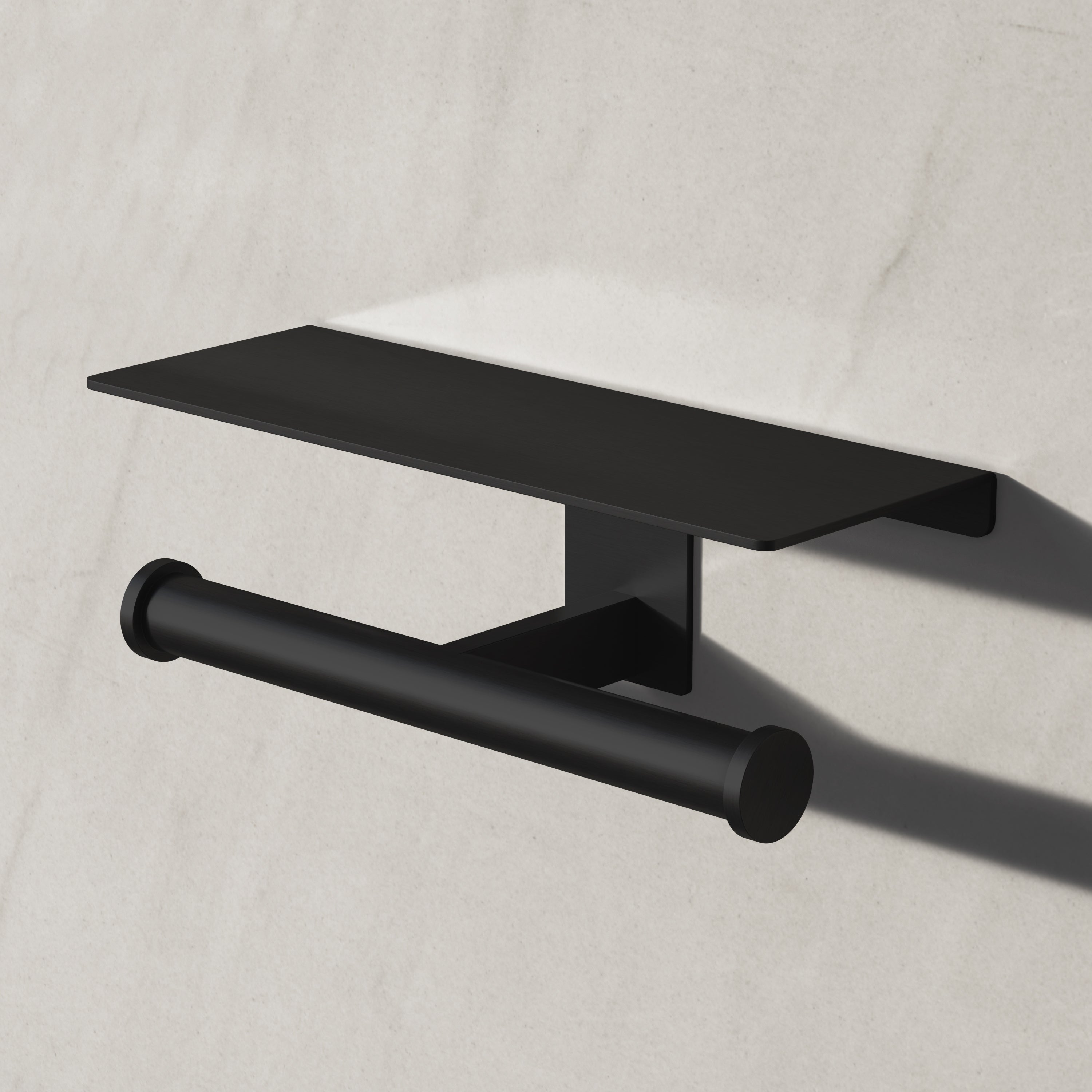 Image of Double Toilet Roll Holder with Shelf