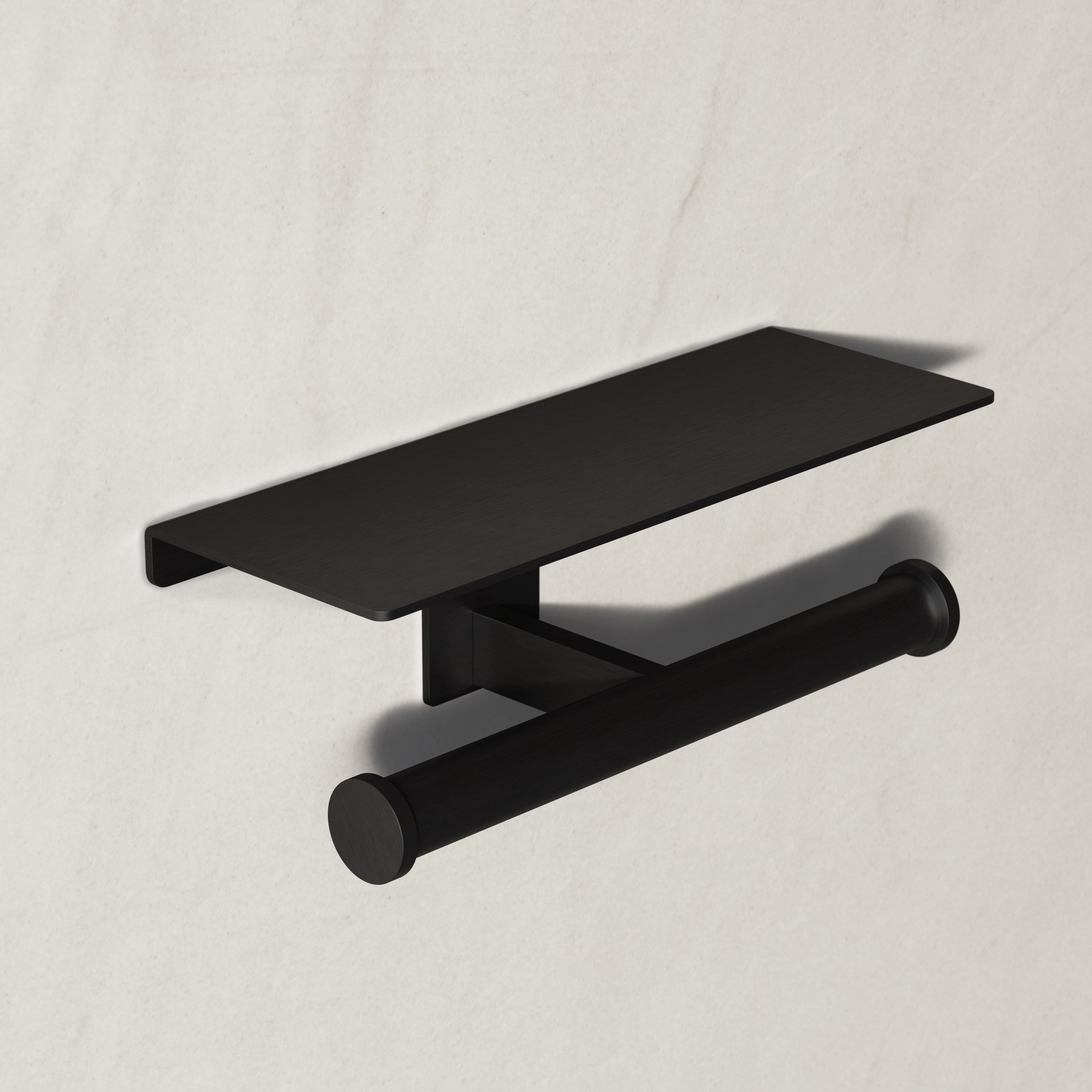 Image of Double Toilet Roll Holder with Shelf