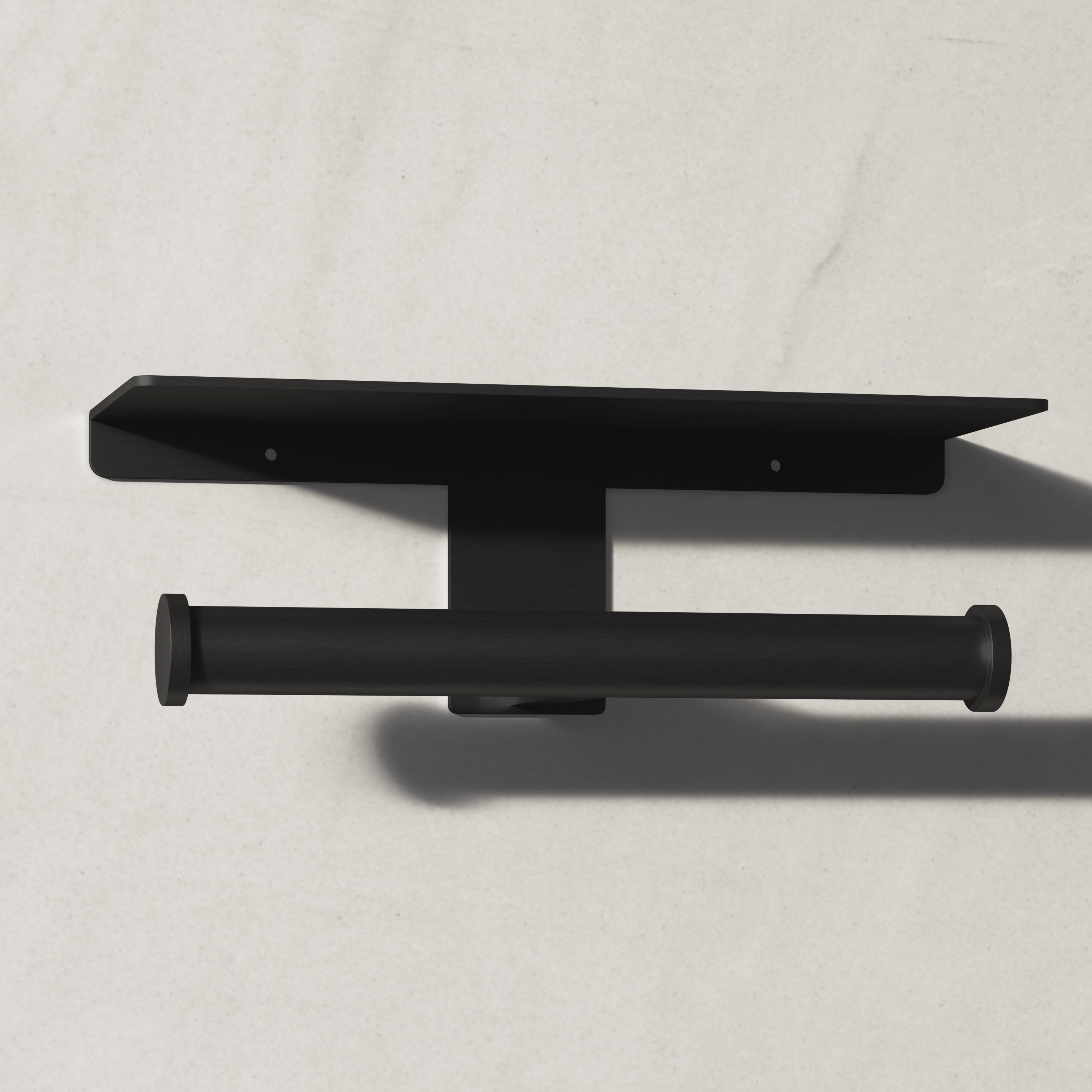 Image of Double Toilet Roll Holder with Shelf