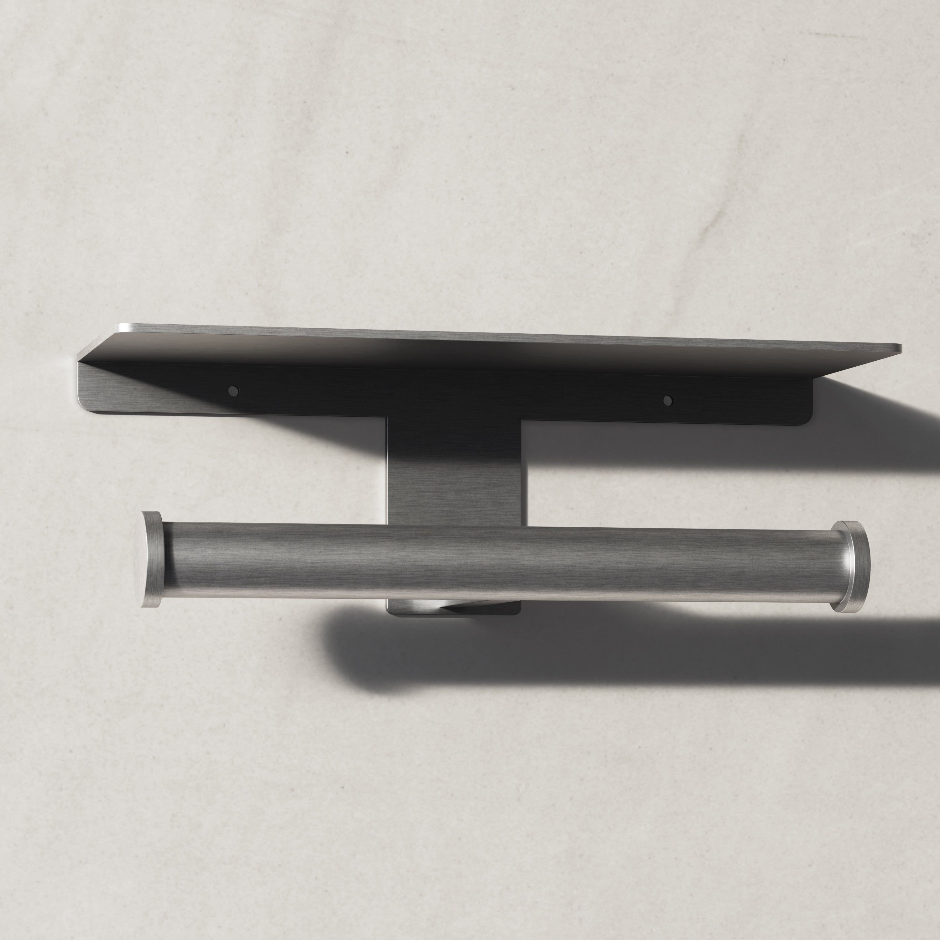 Image of Double Toilet Roll Holder with Shelf