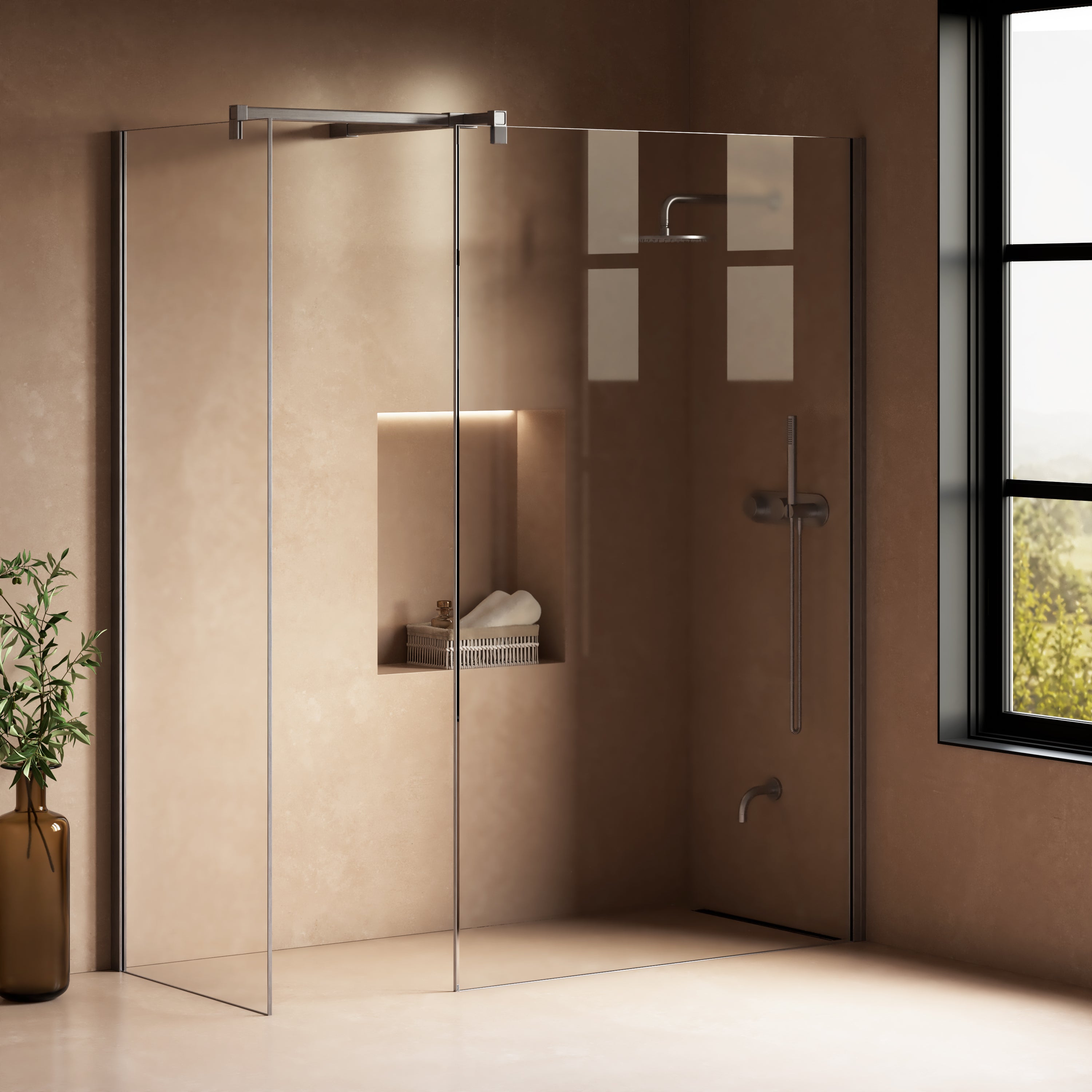 Image of Cipher Frameless Shower Screen – Return Panel