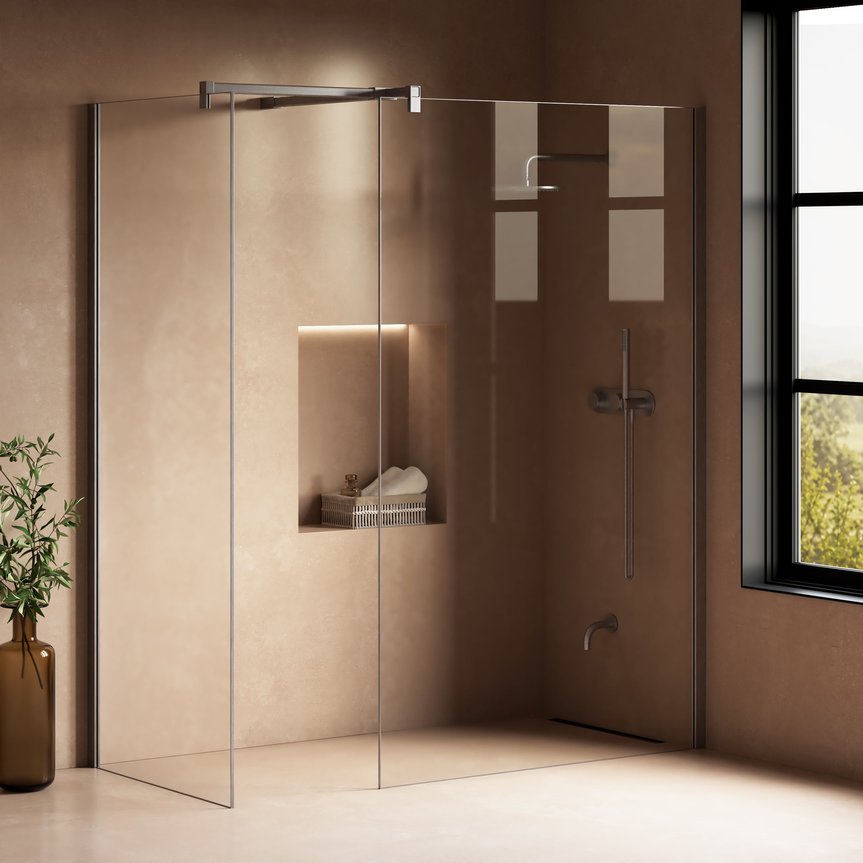 Image of Cipher Frameless Shower Screen – Return Panel