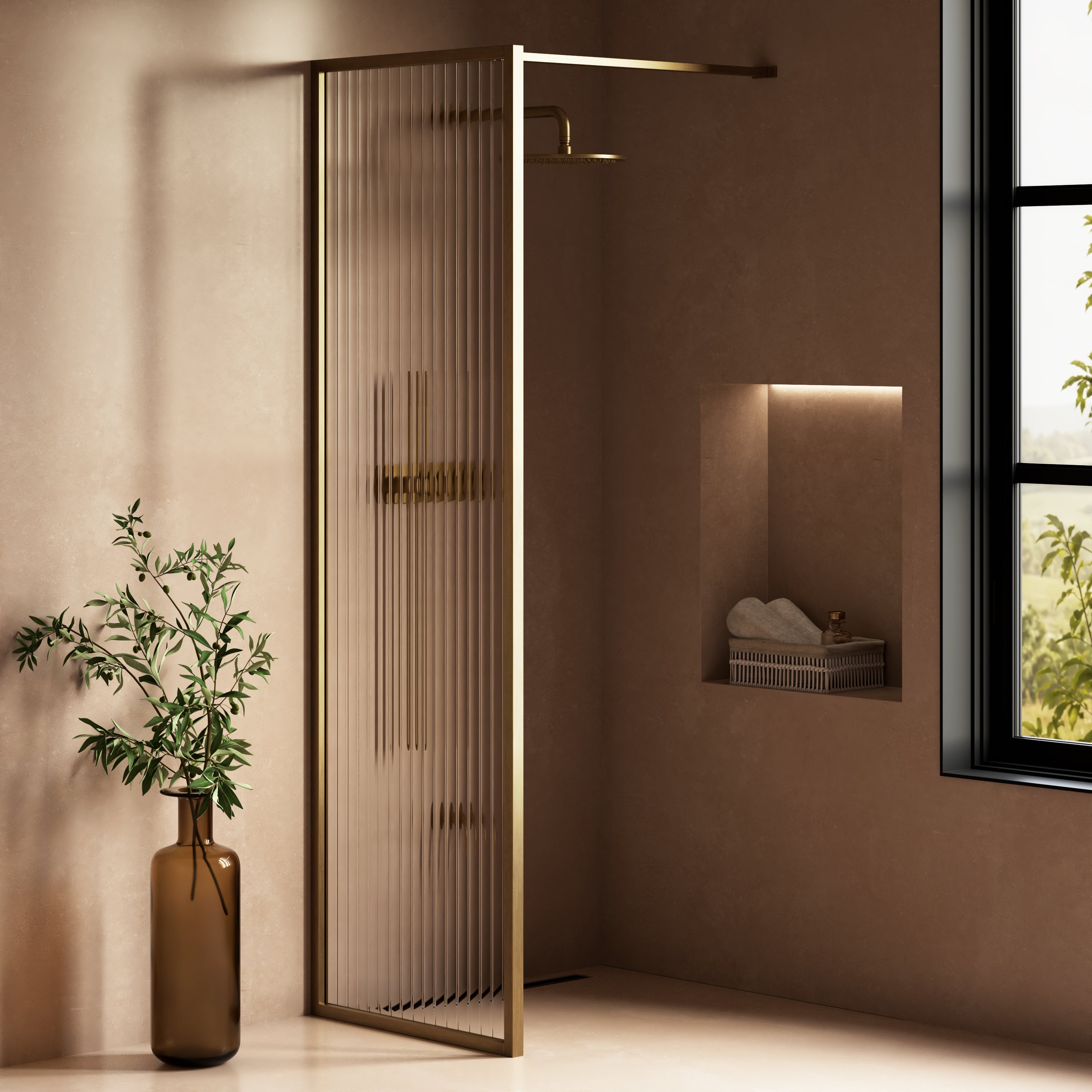 Image of Elara Reeded Shower Screen