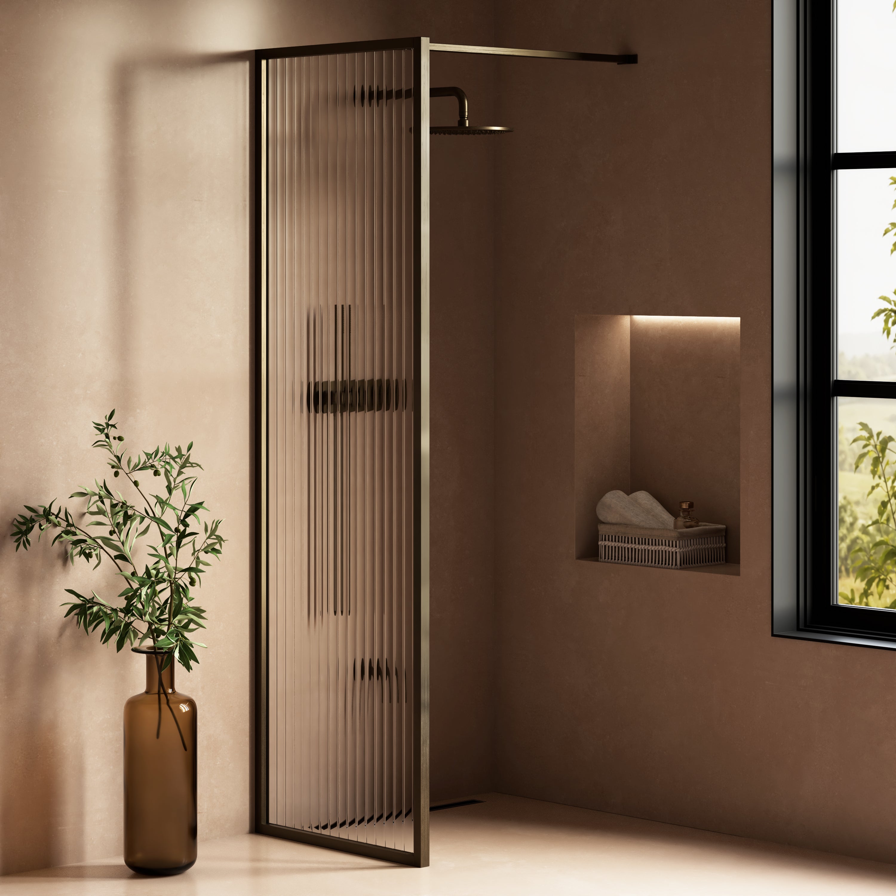 Image of Elara Reeded Shower Screen