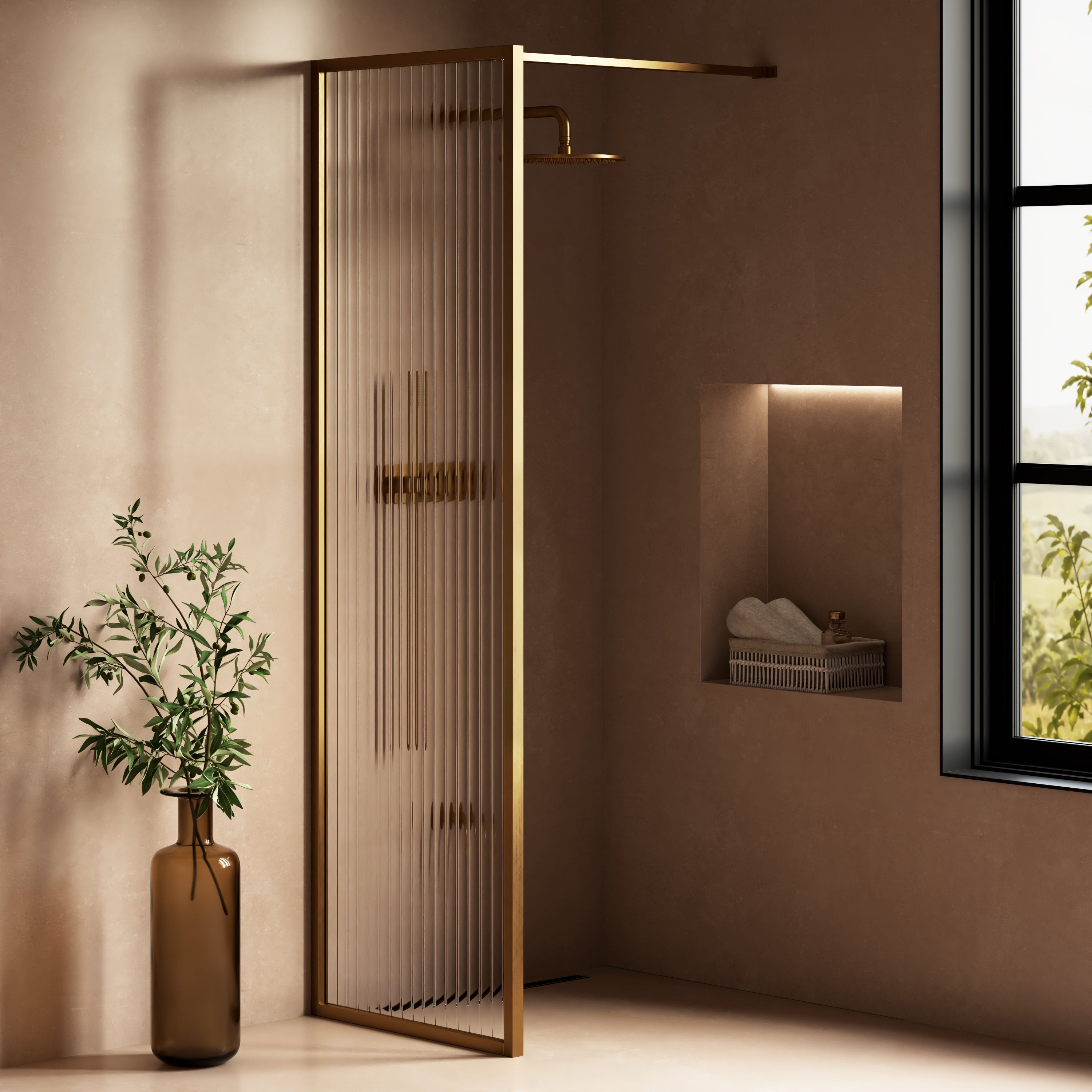 Image of Elara Reeded Shower Screen