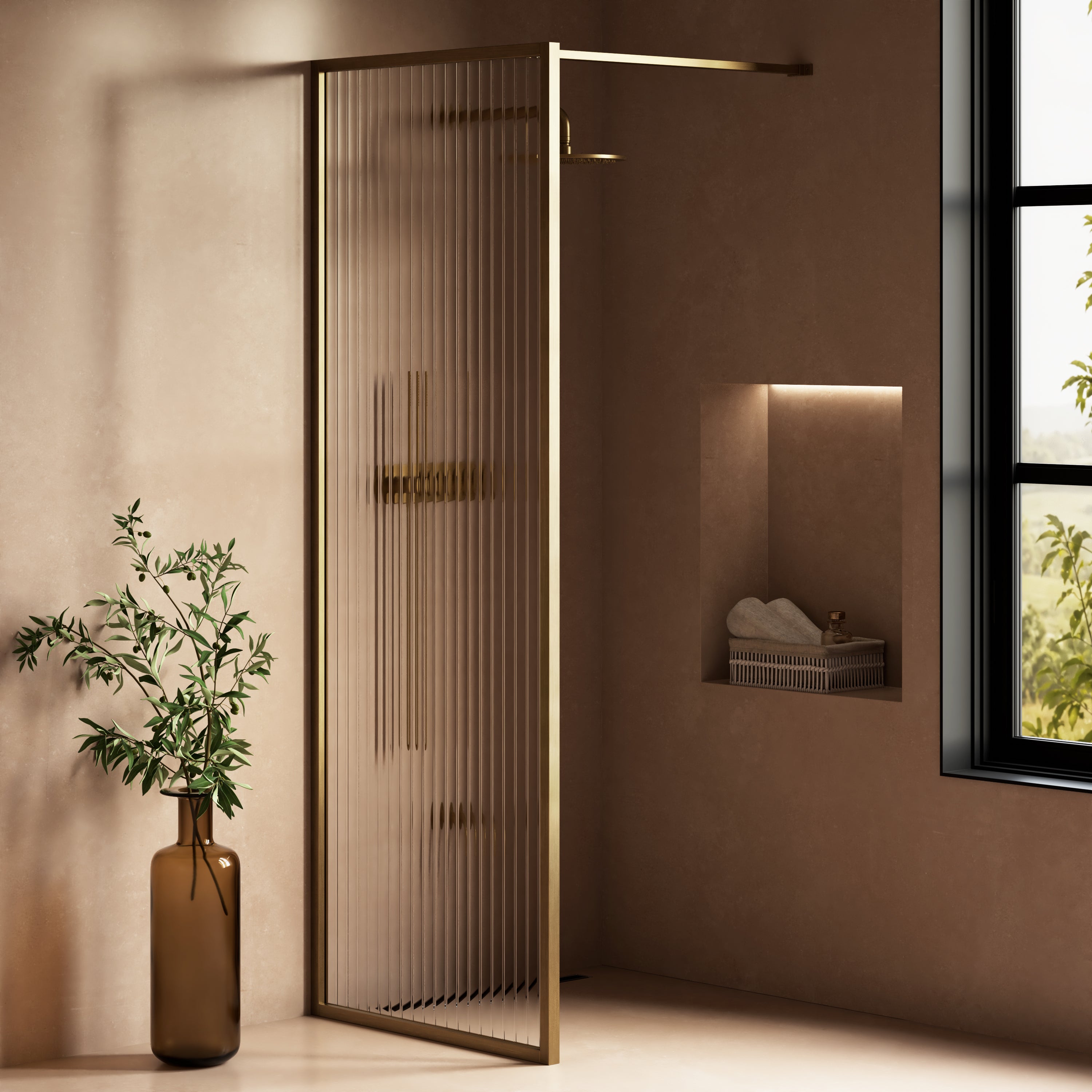 Image of Elara Reeded Shower Screen