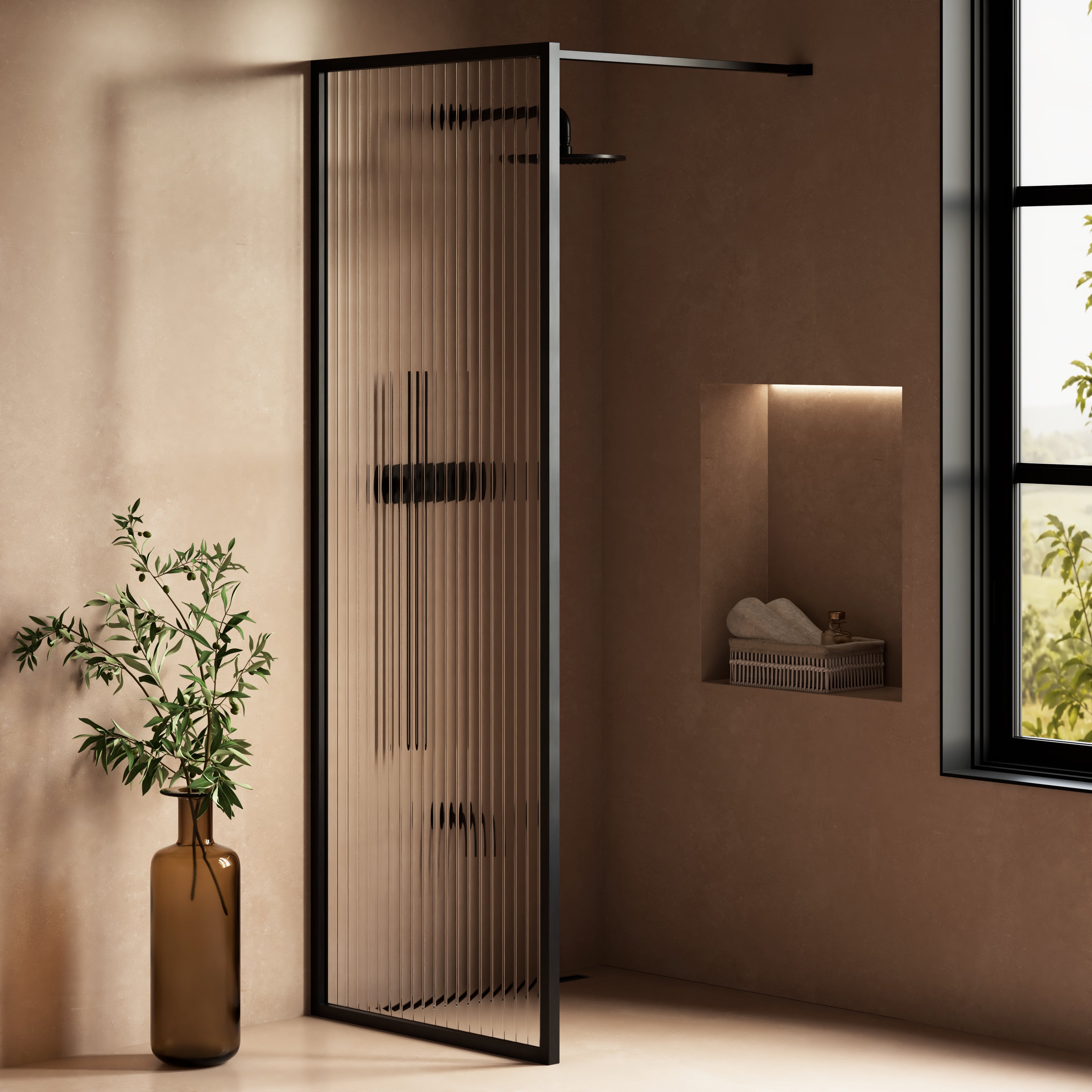 Image of Elara Reeded Shower Screen