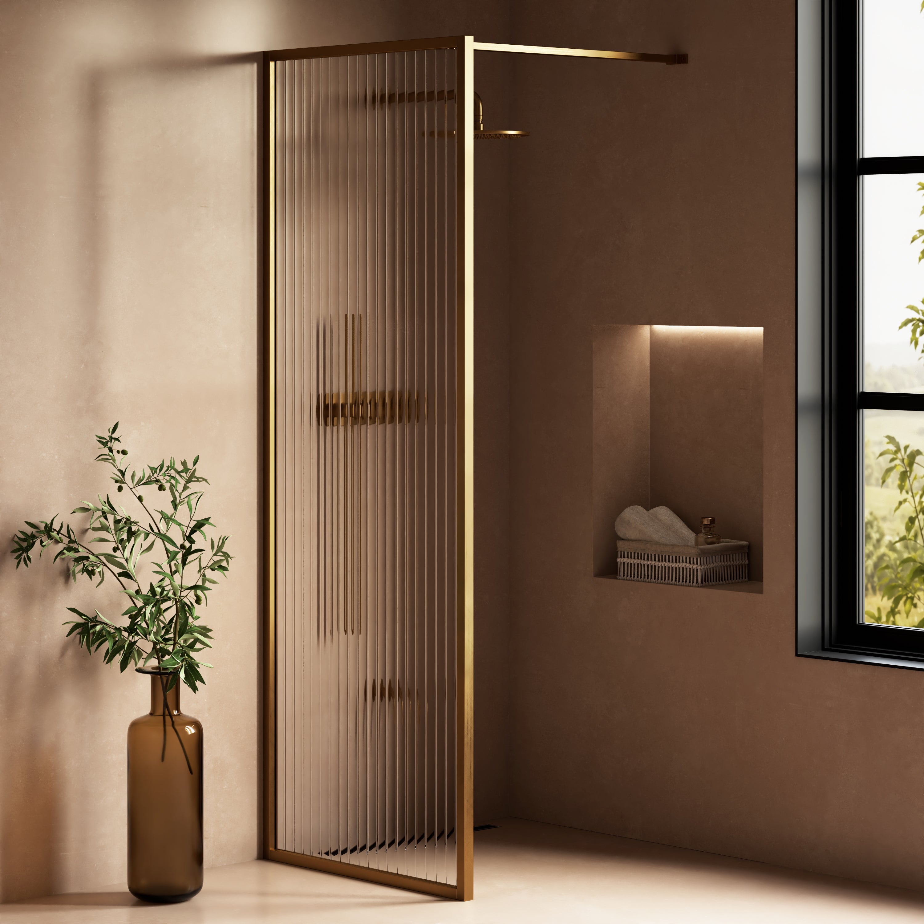 Image of Elara Reeded Shower Screen