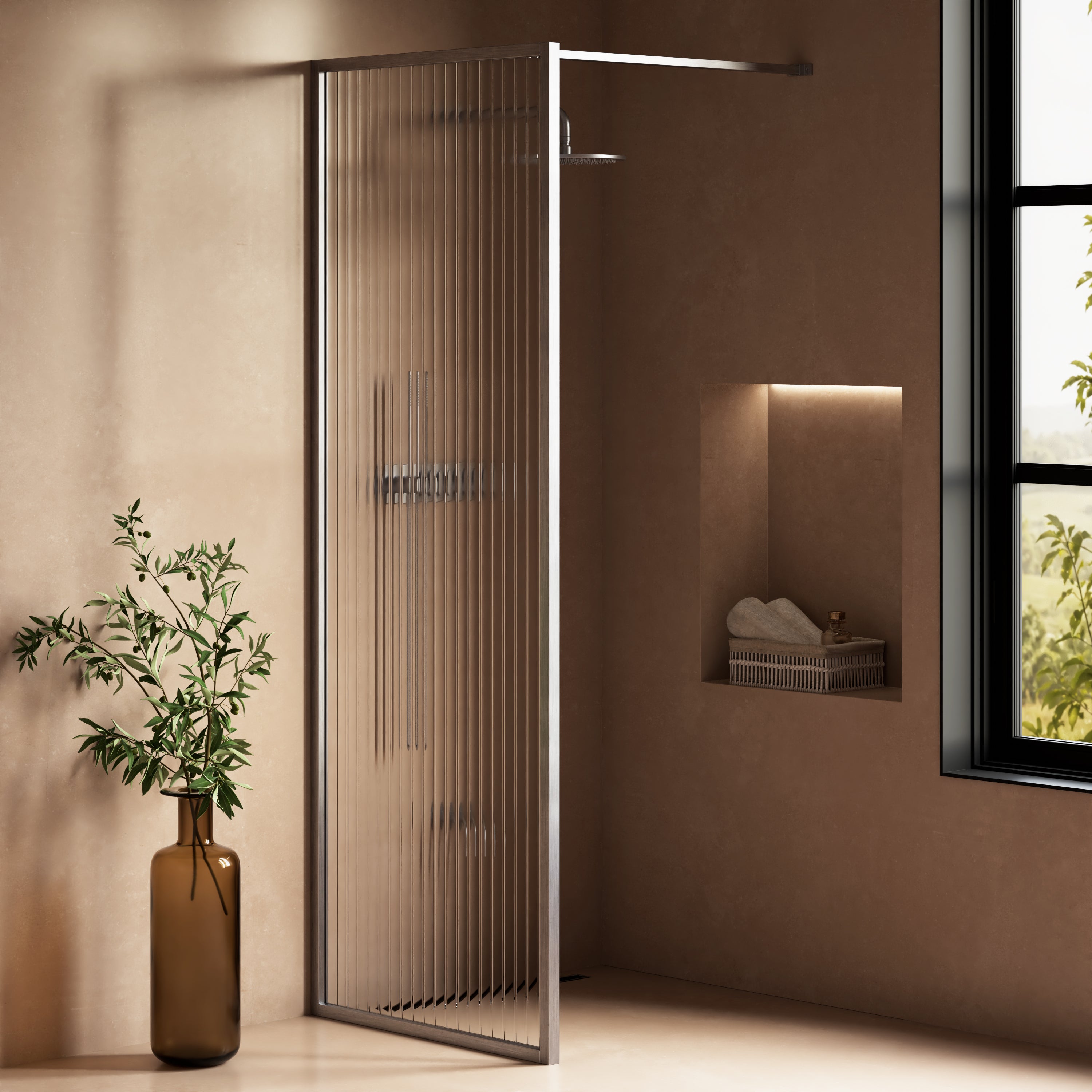Image of Elara Reeded Shower Screen