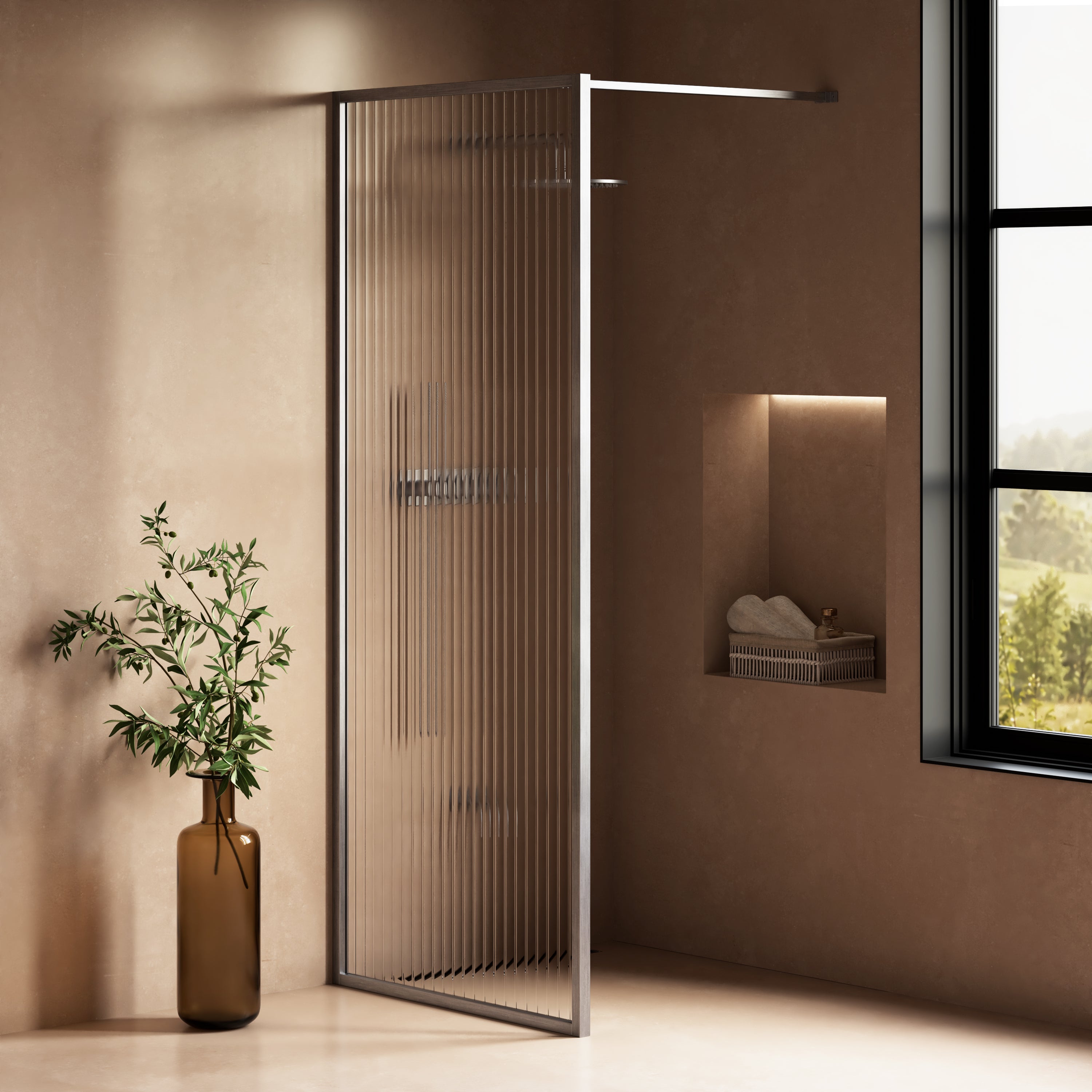 Image of Elara Reeded Shower Screen