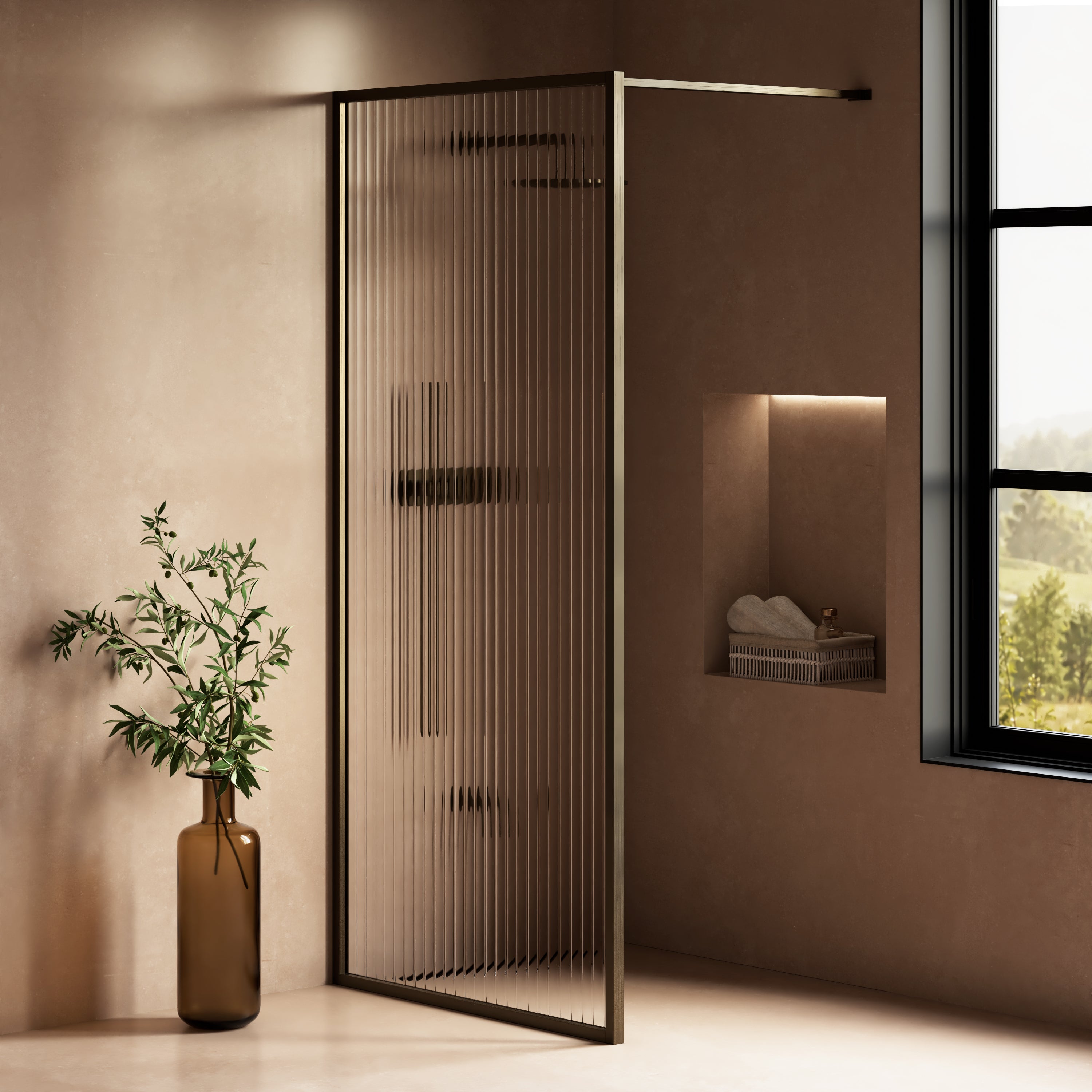Image of Elara Reeded Shower Screen