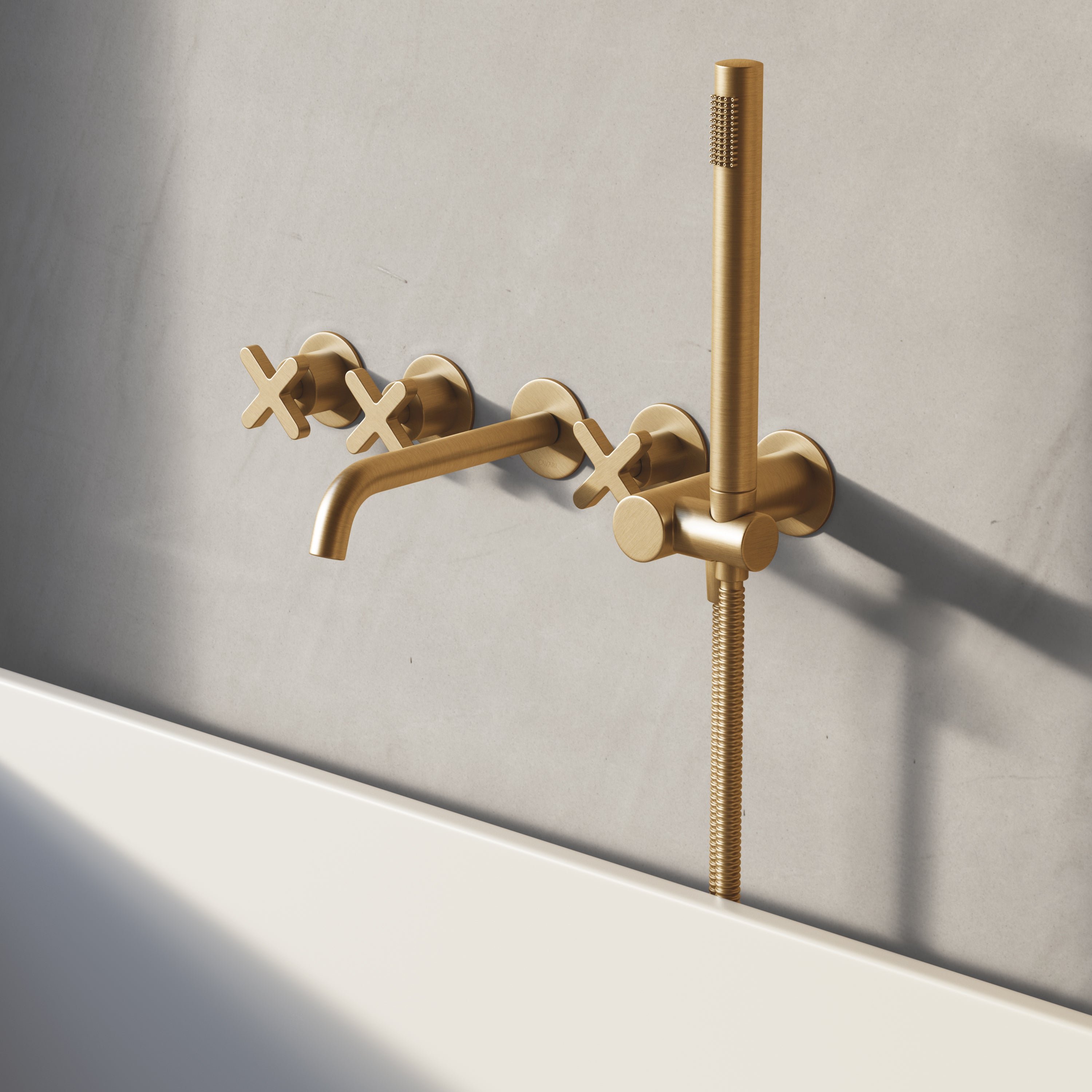 Image of Axiom Wall Mounted Bath Mixer with Hand Shower